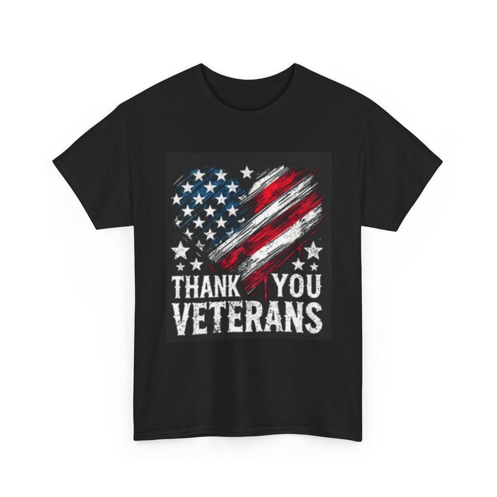 Veterans T-Shirt — Distressed American Flag 'Thank You Veterans' Tee