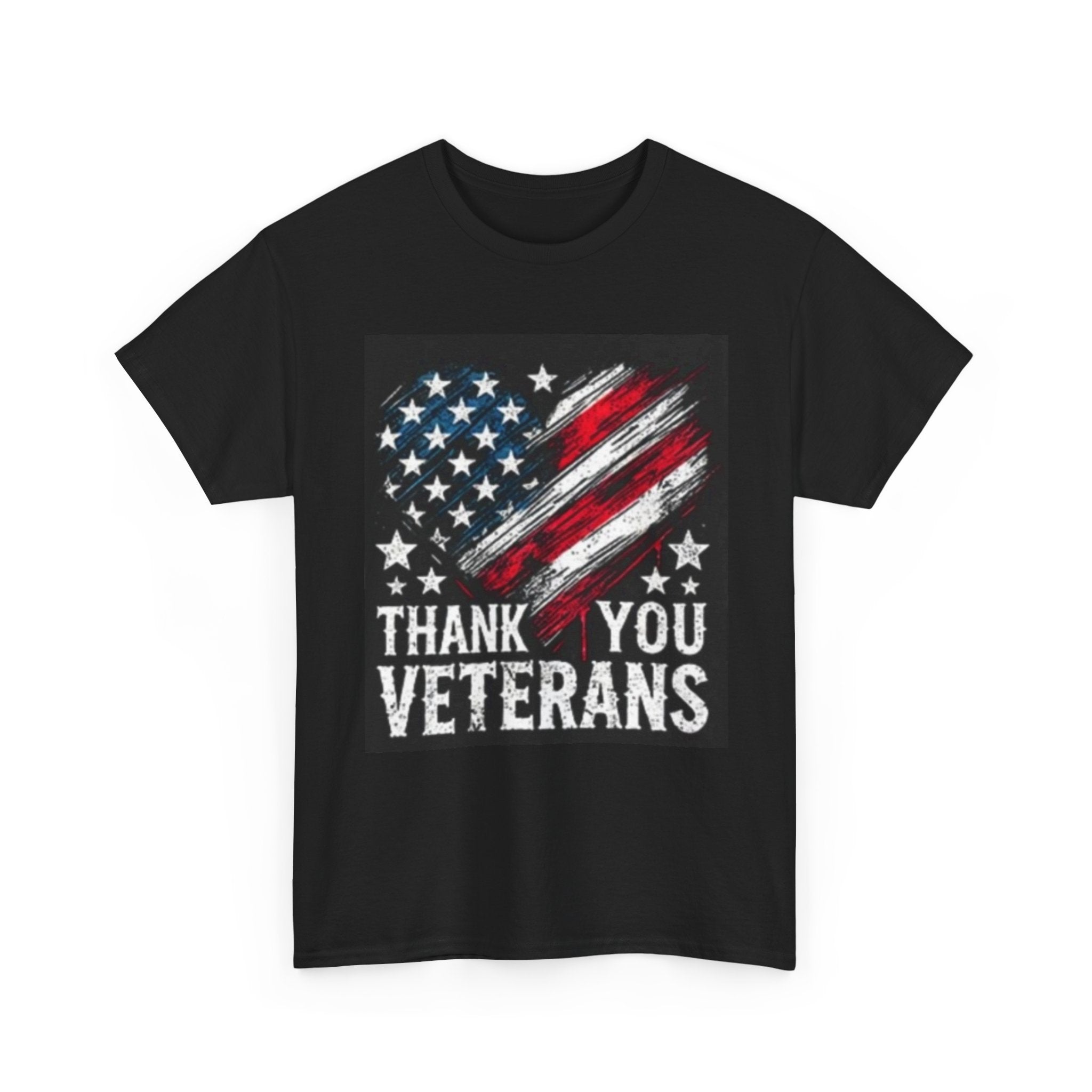 Veterans T-Shirt — Distressed American Flag 'Thank You Veterans' Tee