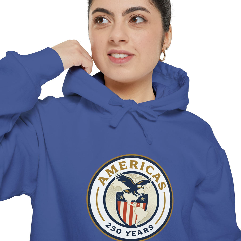 America 250 Emblem Hoodie - Patriotic Eagle Seal Pullover