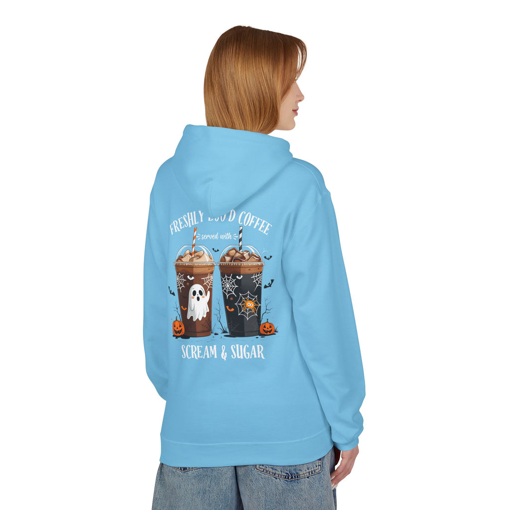Halloween Coffee Hoodie - "Freshly Brew'd Coffee" Scream & Sugar Graphic