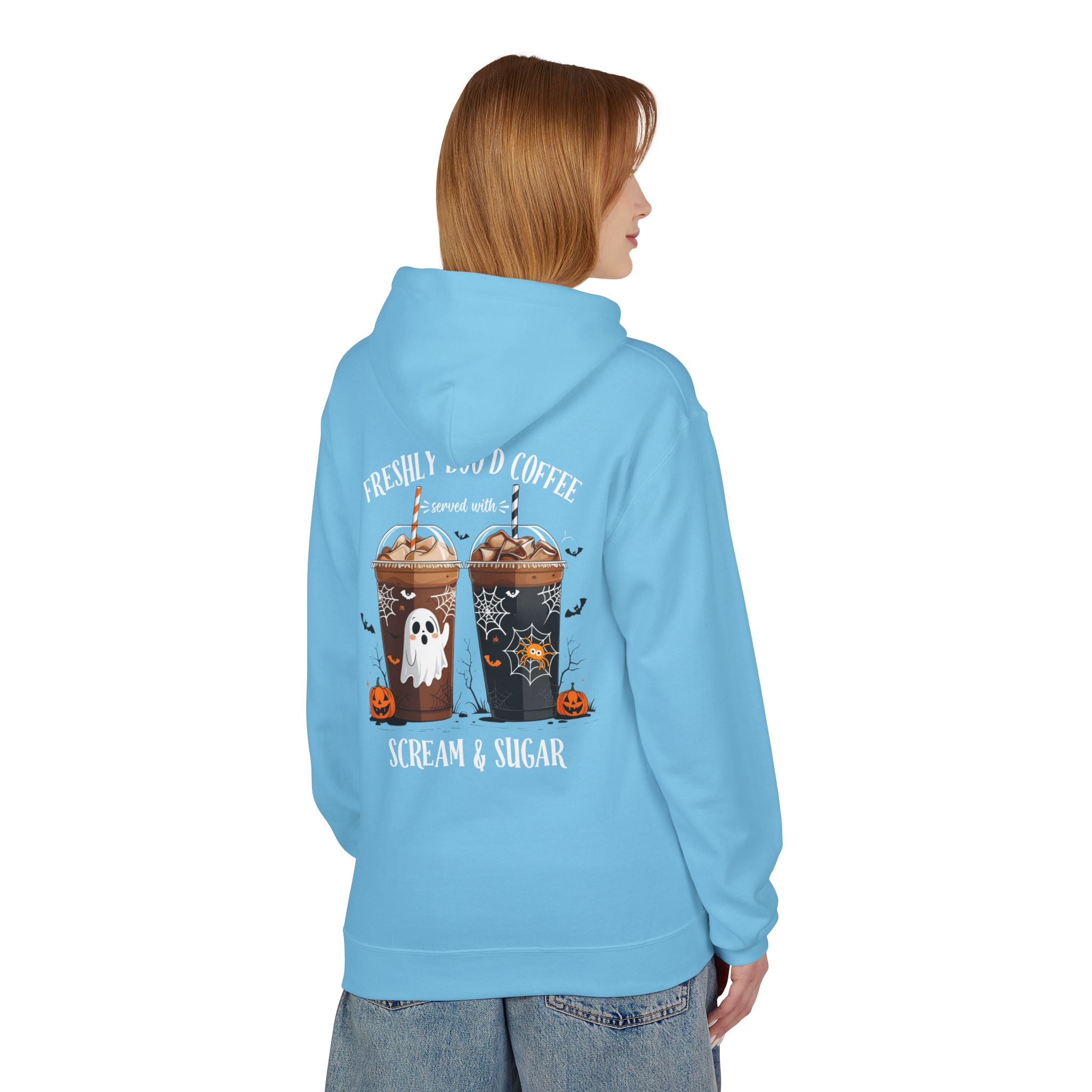 Halloween Coffee Hoodie - "Freshly Brew'd Coffee" Scream & Sugar Graphic