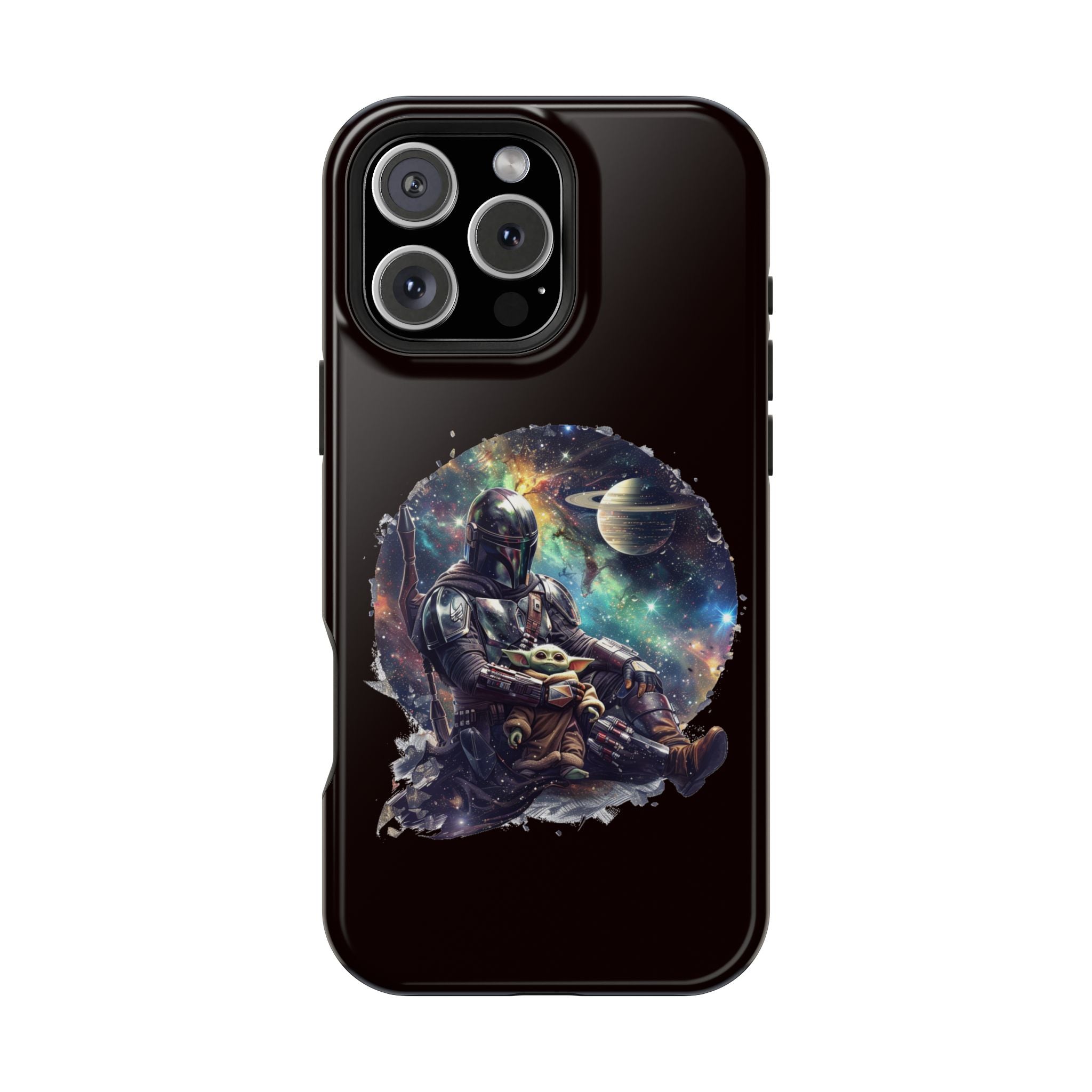 Space Mandalorian Phone Case — Magnetic Impact-Resistant Baby Yoda Design