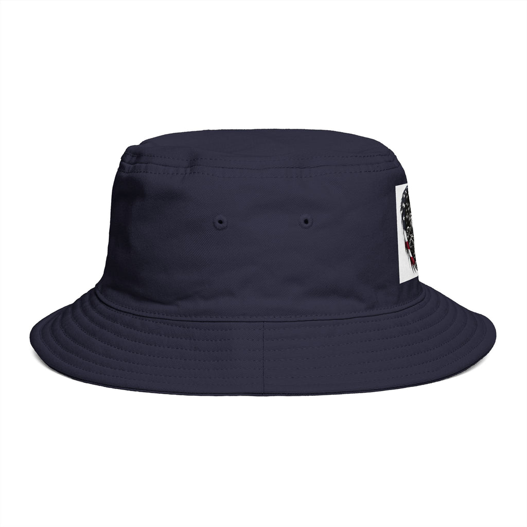 Patriotic Eagle Bucket Hat – American Flag Heart Graphic