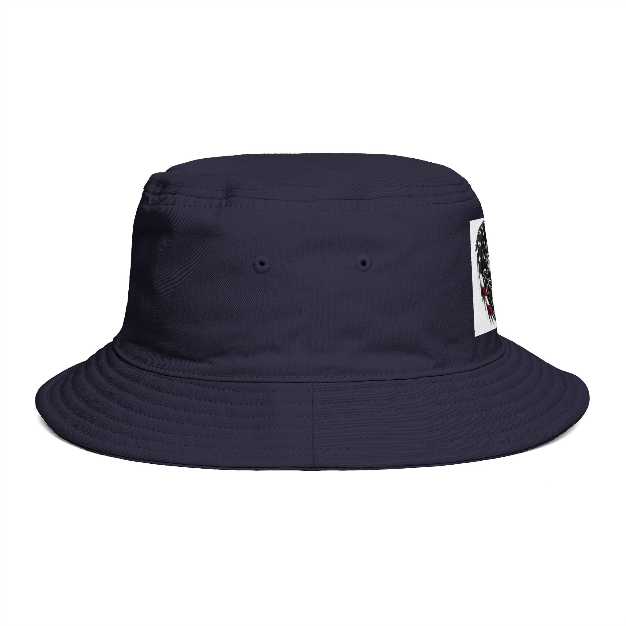 Patriotic Eagle Bucket Hat – American Flag Heart Graphic