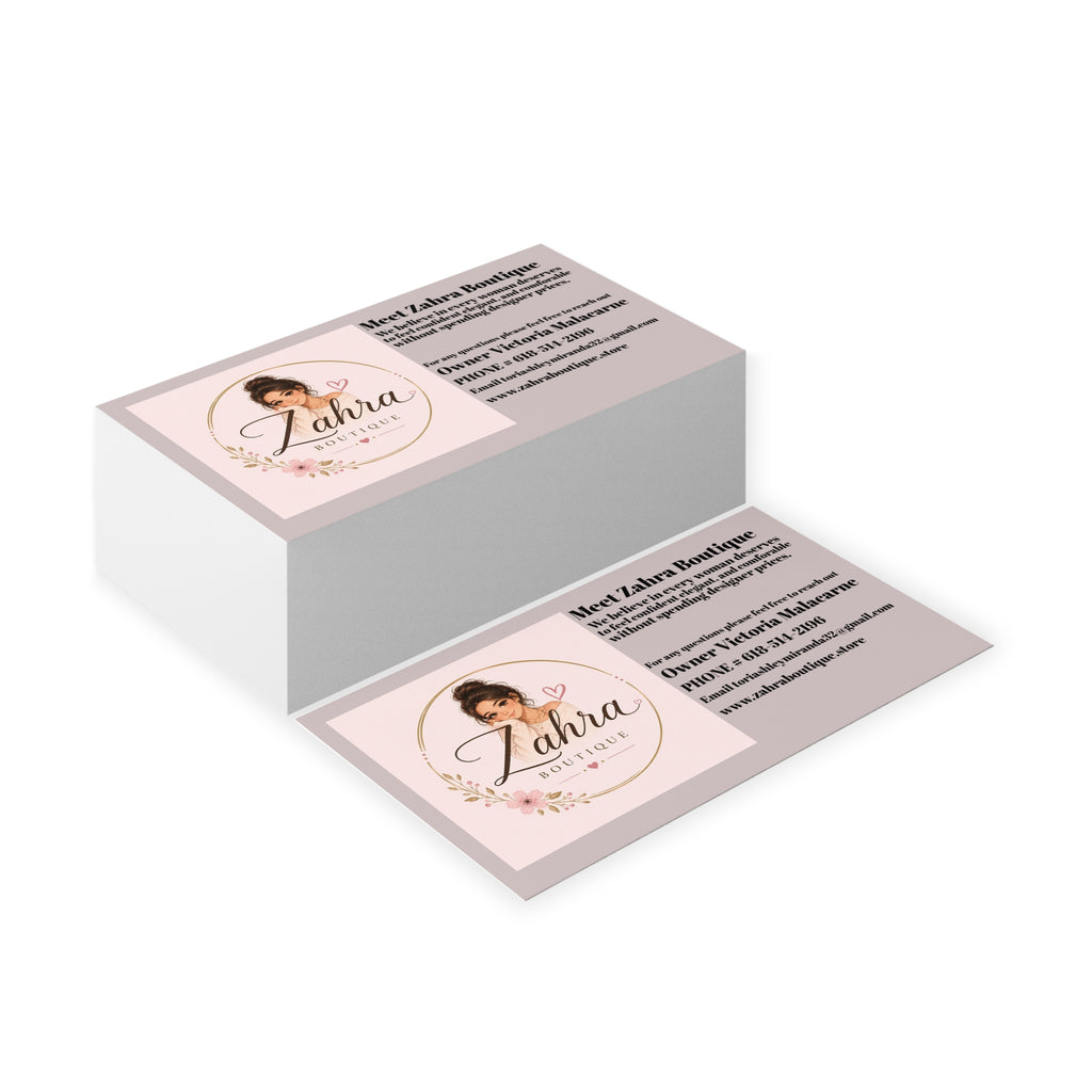 Boutique Business Cards — Feminine Pink Floral Logo Design