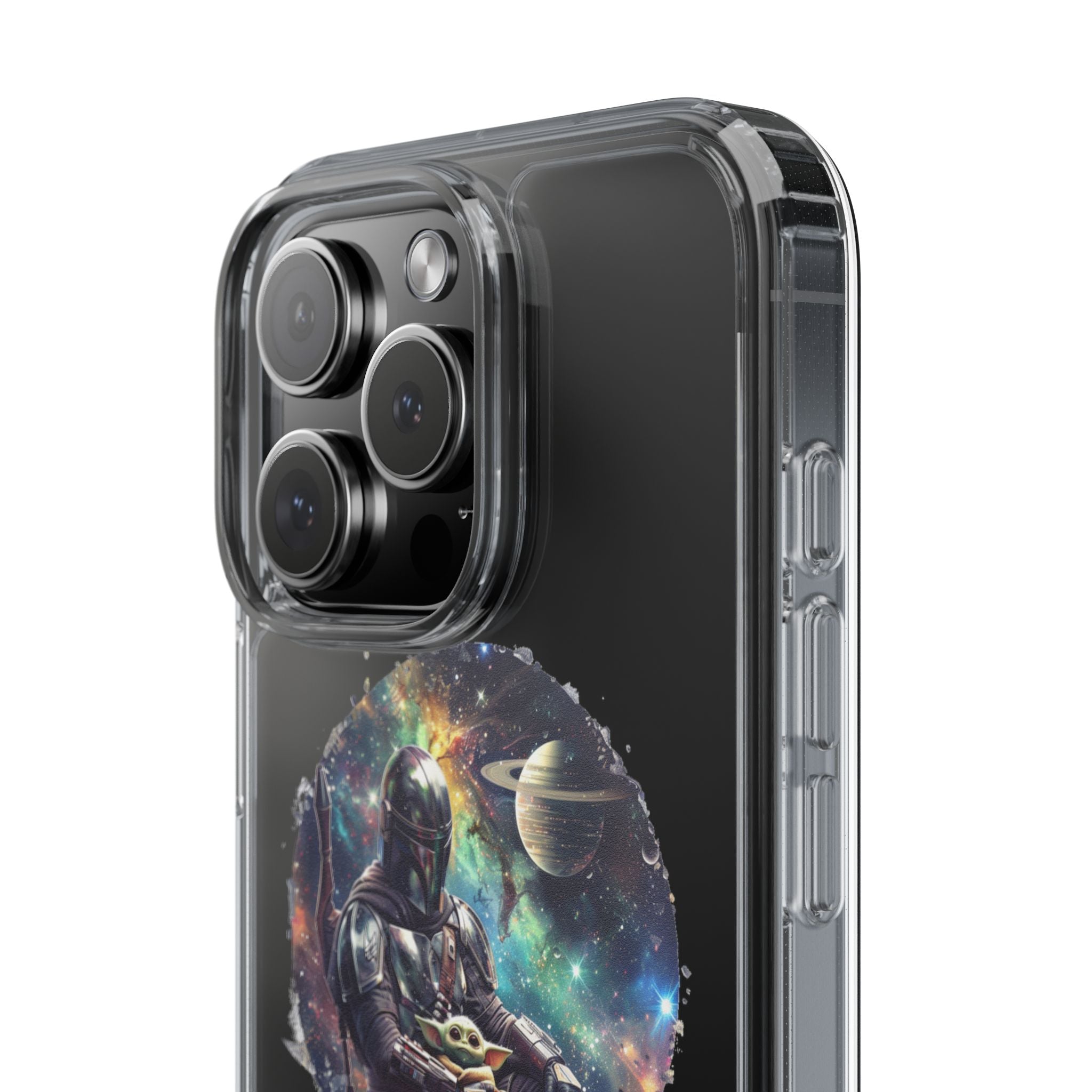 Clear Phone Case — Mandalorian & Grogu Space Art Clear Case