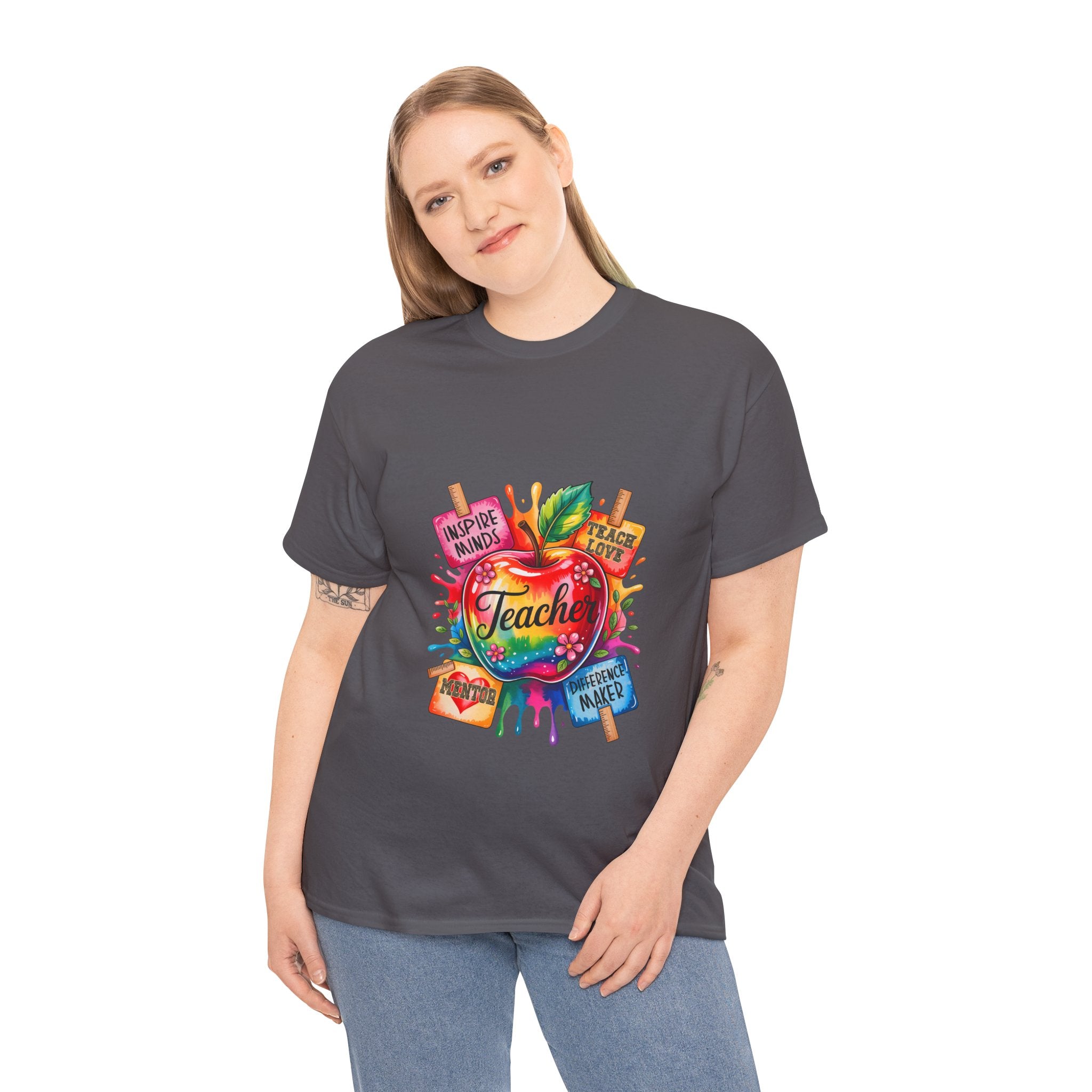 Teacher Apple T‑Shirt — Colorful Back to School Gift for Educators