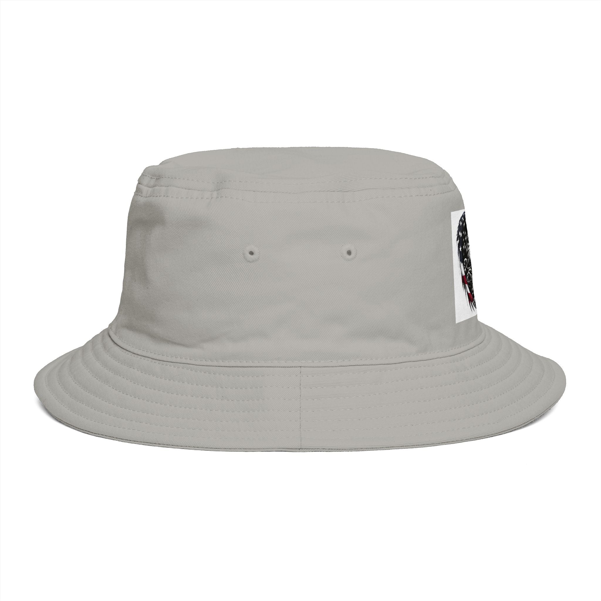 Patriotic Eagle Bucket Hat – American Flag Heart Graphic