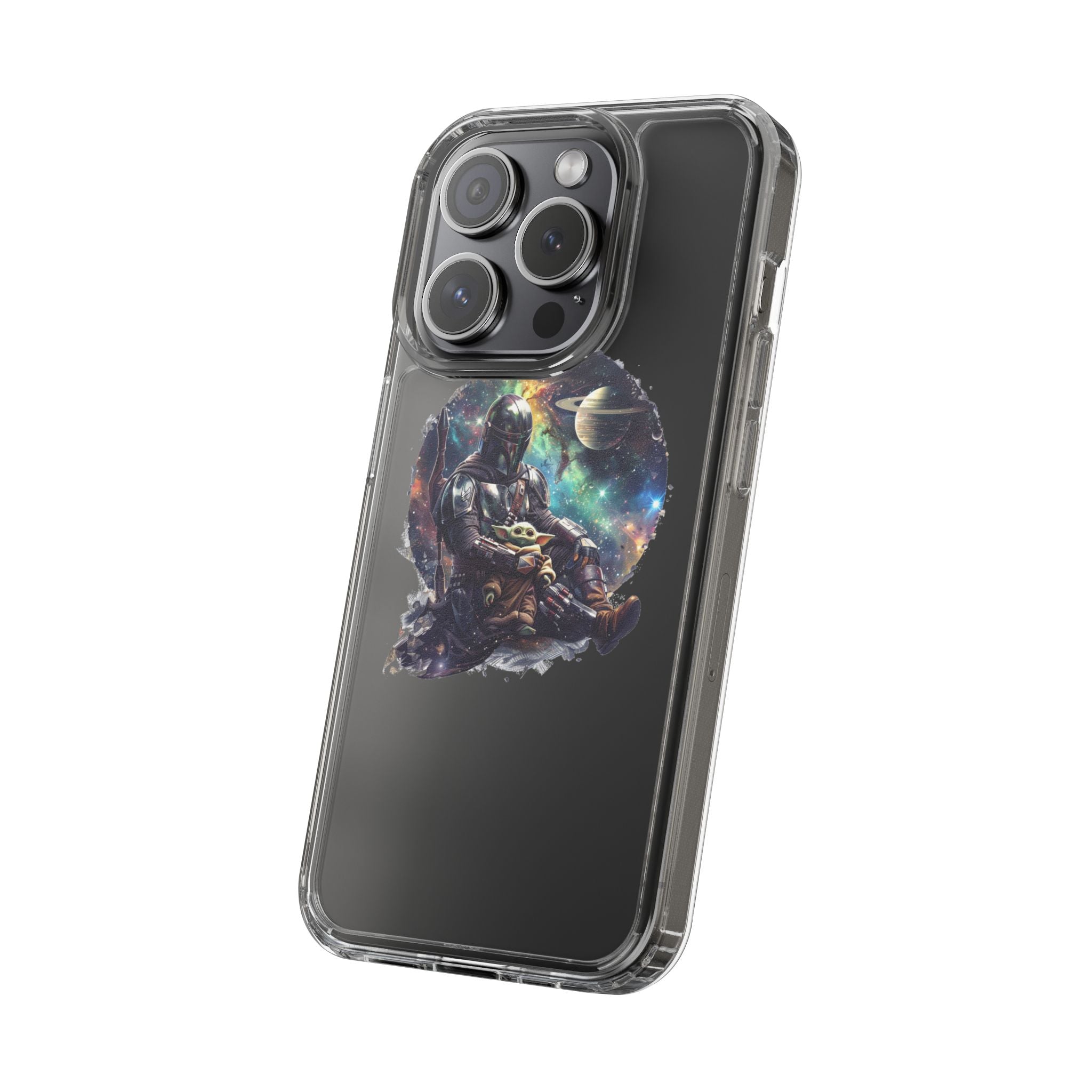 Clear Phone Case — Mandalorian & Grogu Space Art Clear Case