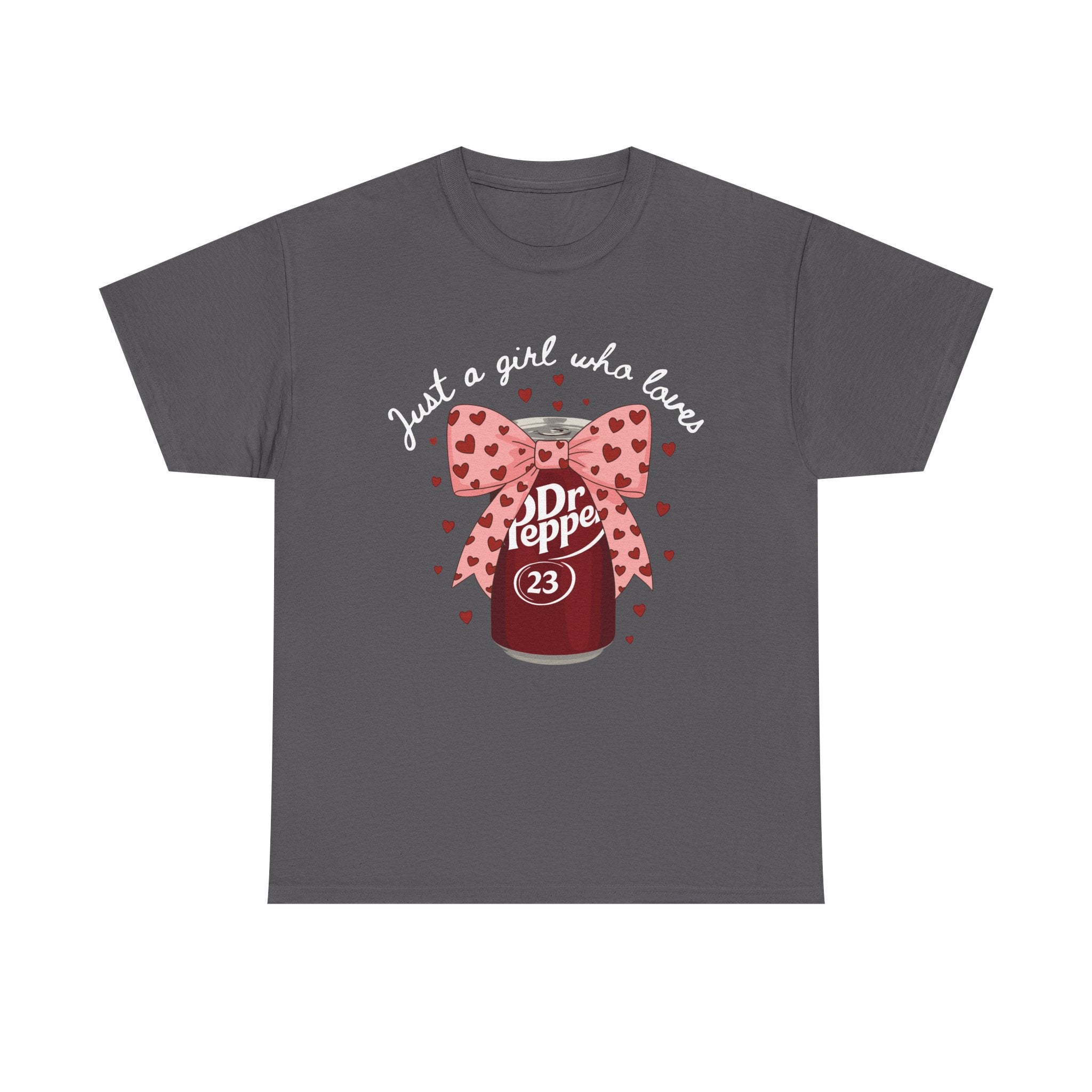 Dr Pepper 23 Tee — "Just a Girl Who Loves" Cute Soda Bow T-Shirt