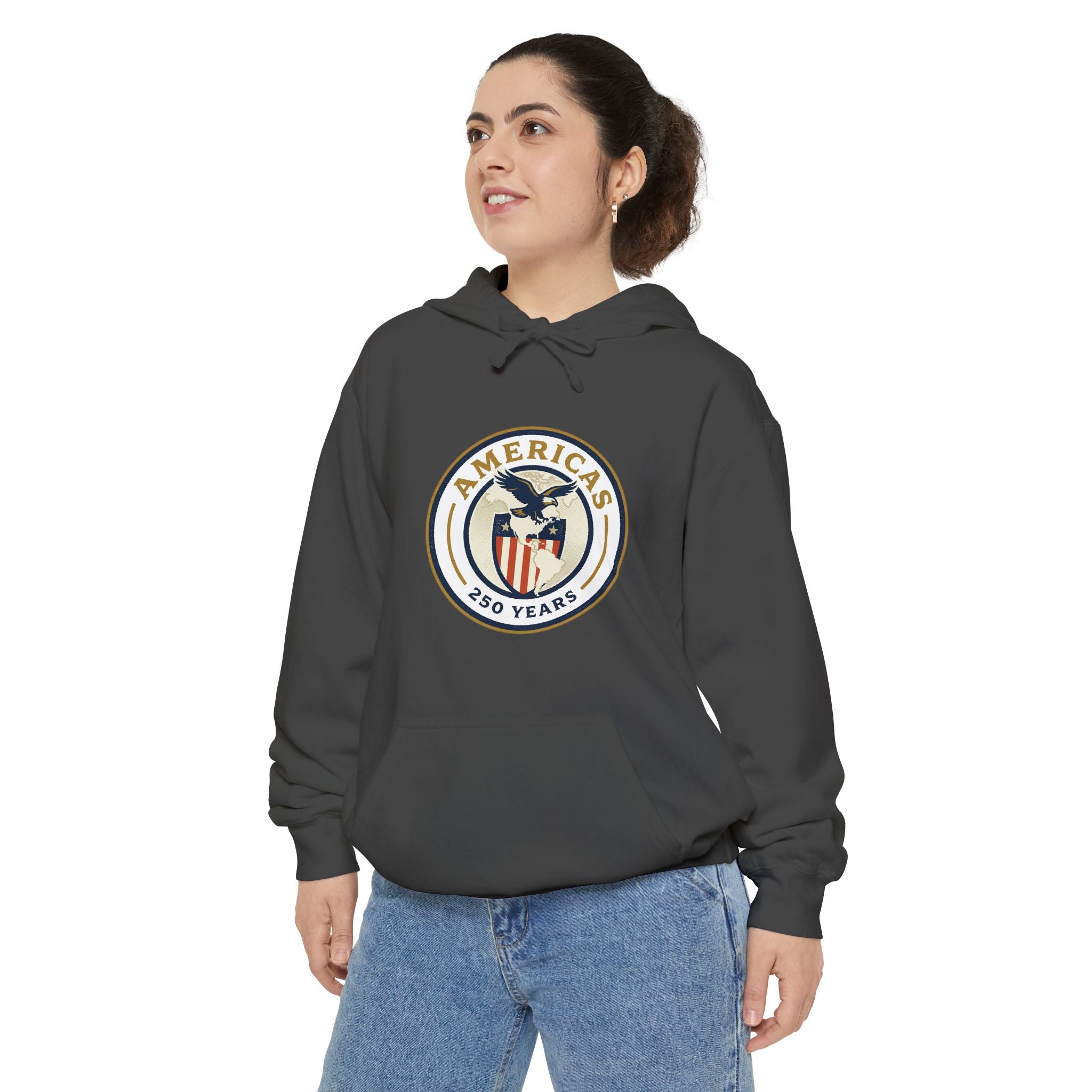 America 250 Emblem Hoodie - Patriotic Eagle Seal Pullover