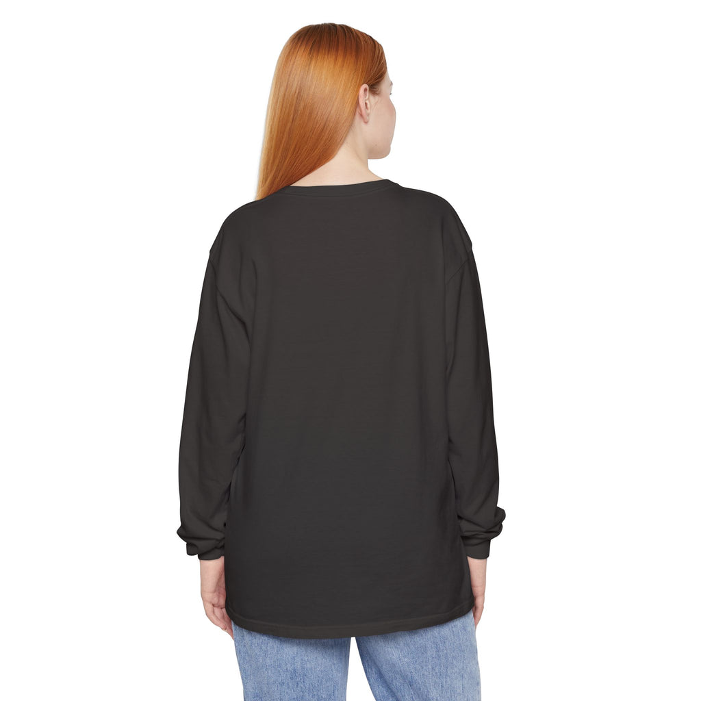 Halloween Coffee Long Sleeve Tee — "Freshly Boo'd Coffee, Scream & Sugar"