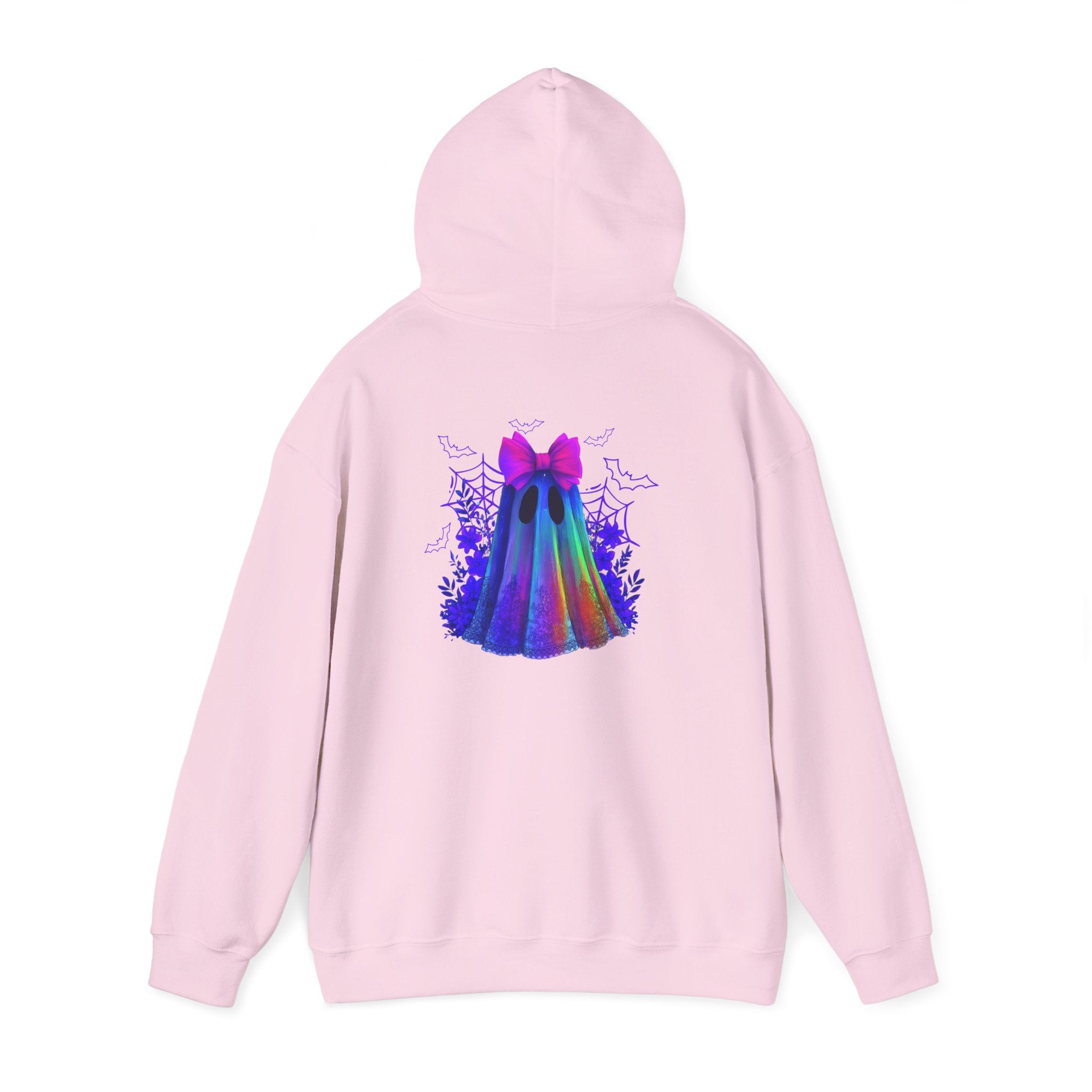 Colorful Ghost Hoodie with Bow — Cute Rainbow Halloween Pullover