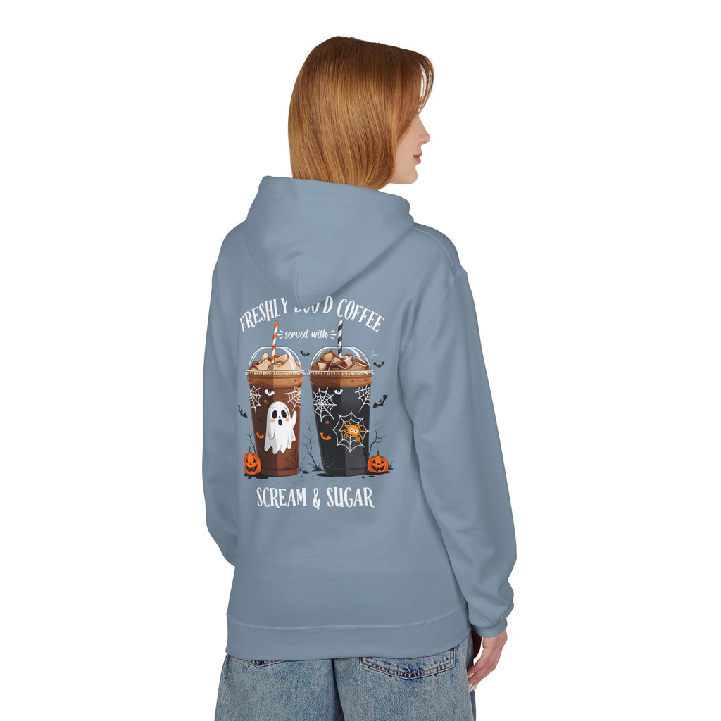 Halloween Coffee Hoodie - "Freshly Brew'd Coffee" Scream & Sugar Graphic