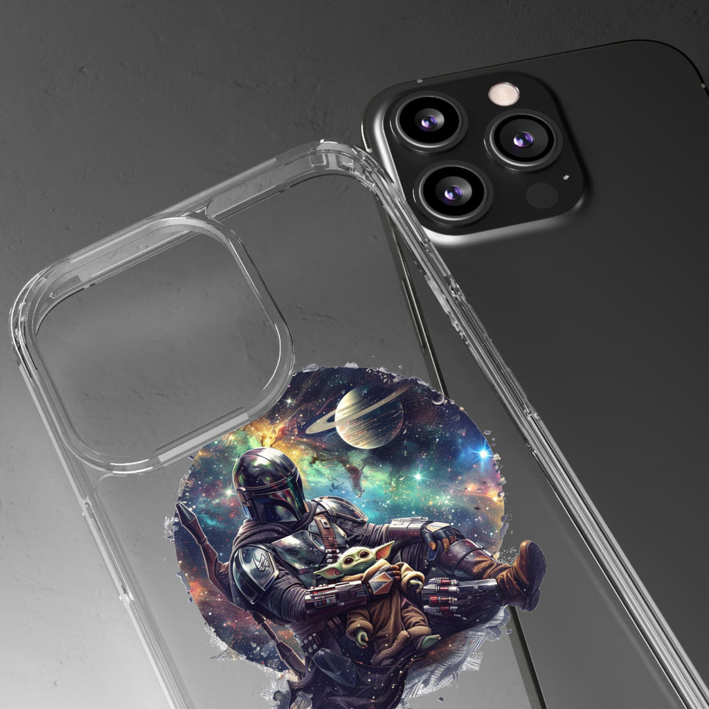 Clear Phone Case — Mandalorian & Grogu Space Art Clear Case