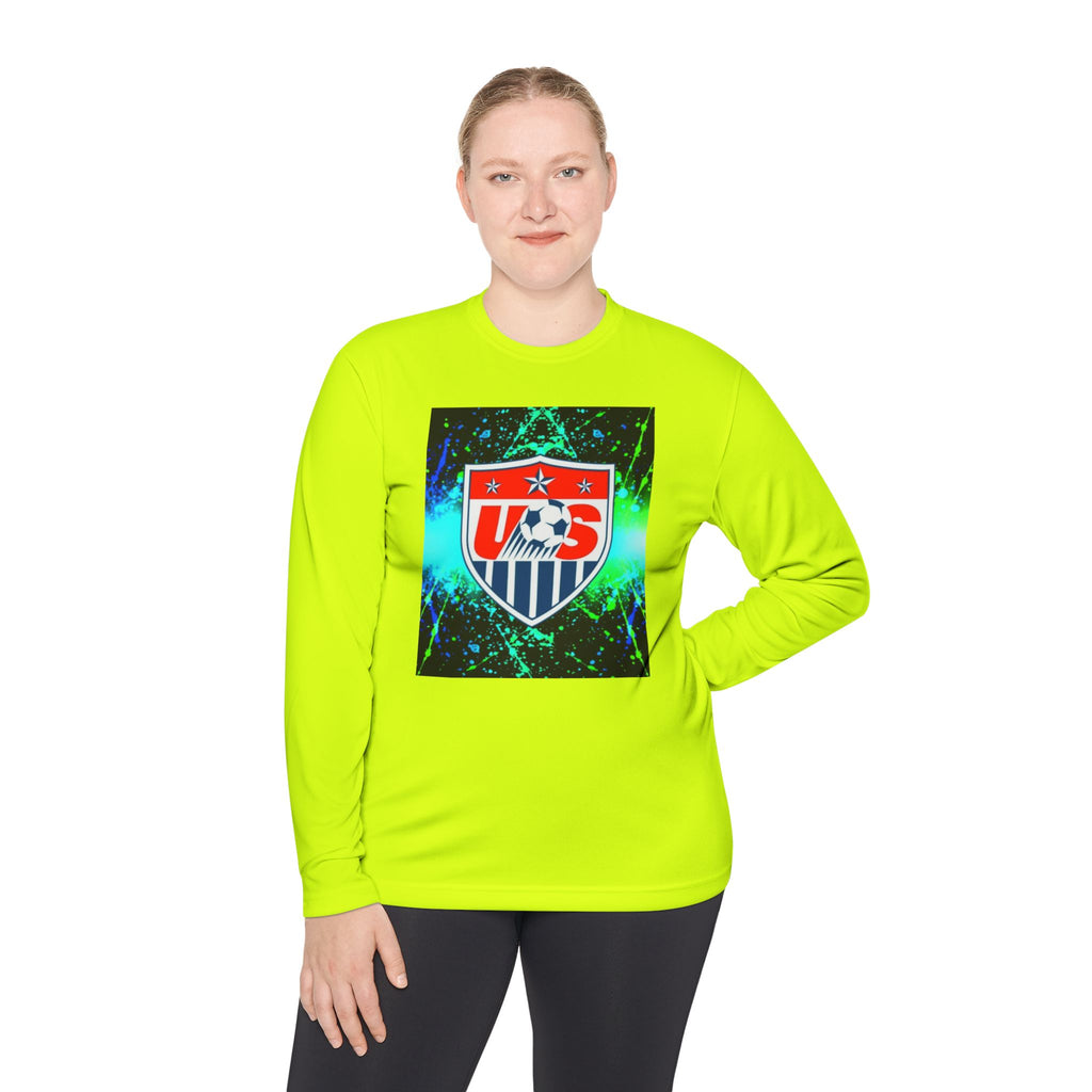 USA Soccer Crest Long Sleeve Tee — Neon Splash