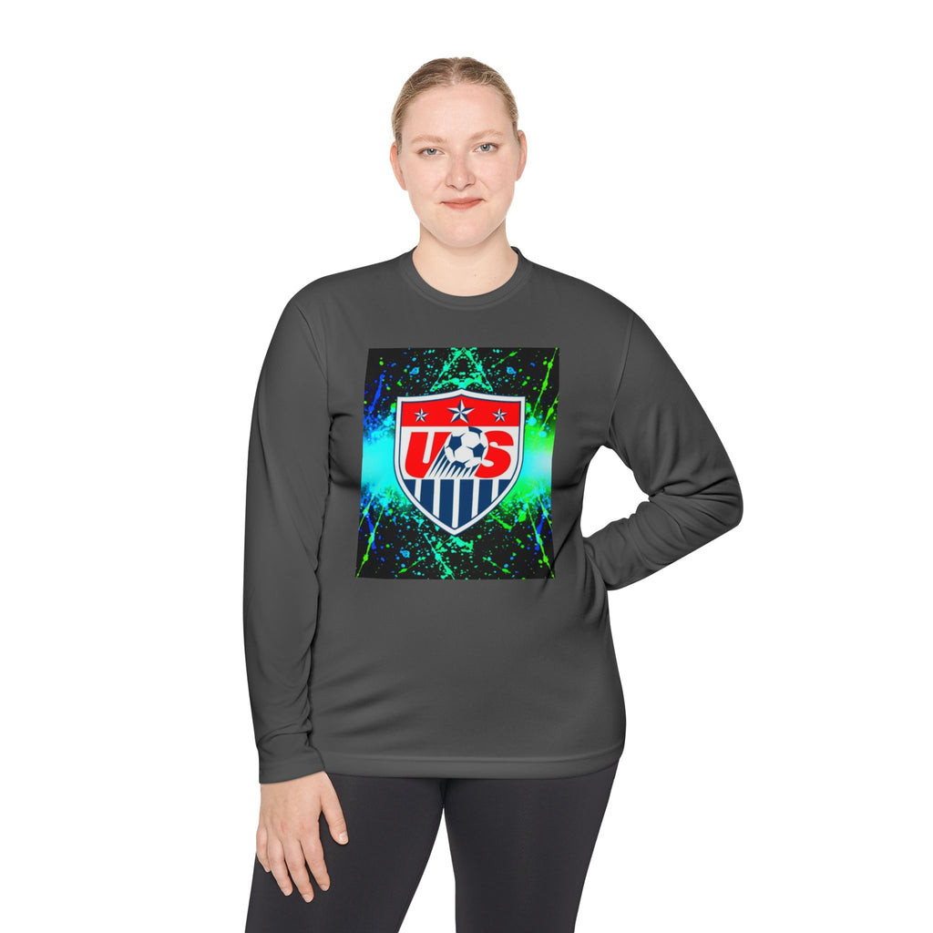 USA Soccer Crest Long Sleeve Tee — Neon Splash
