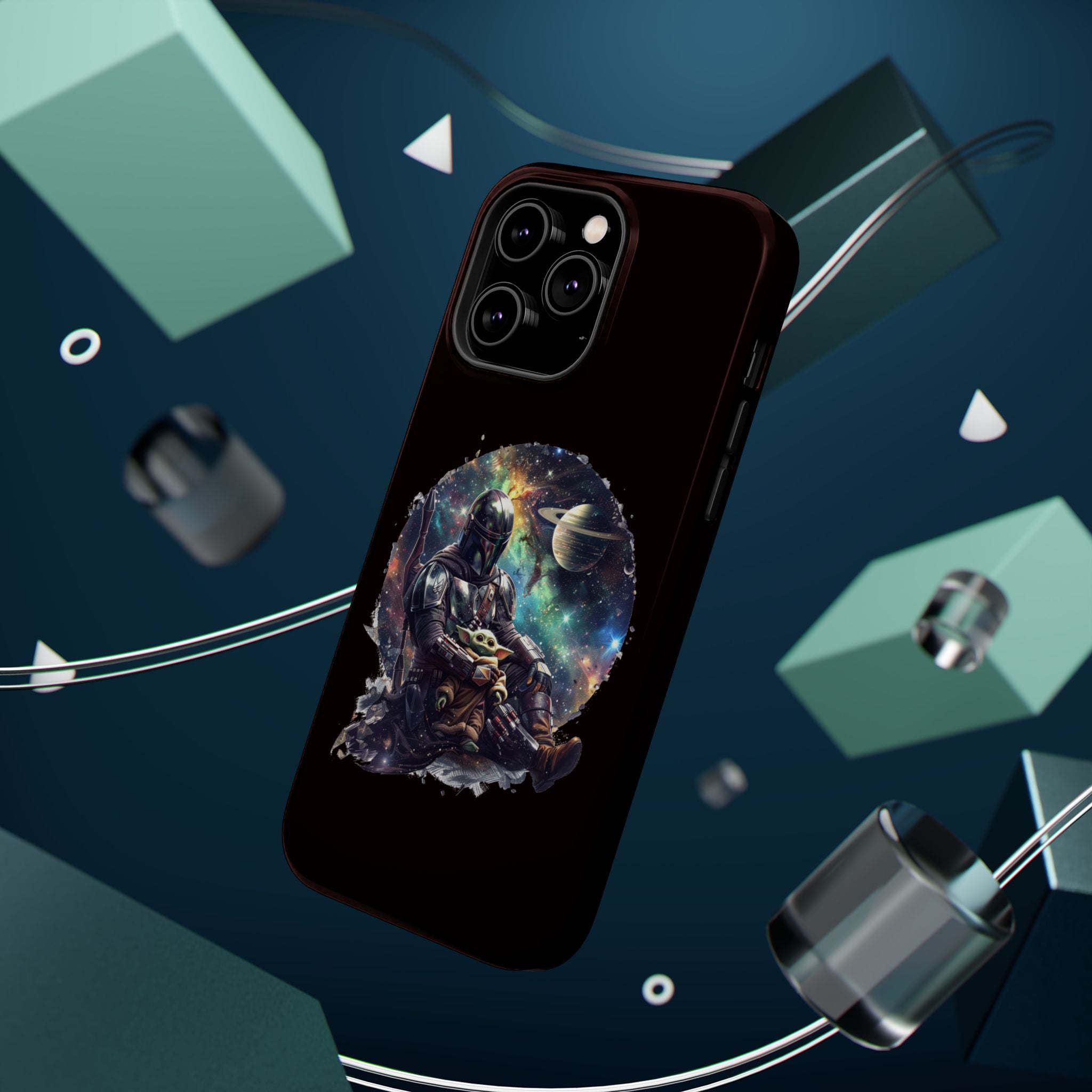Space Mandalorian Phone Case — Magnetic Impact-Resistant Baby Yoda Design