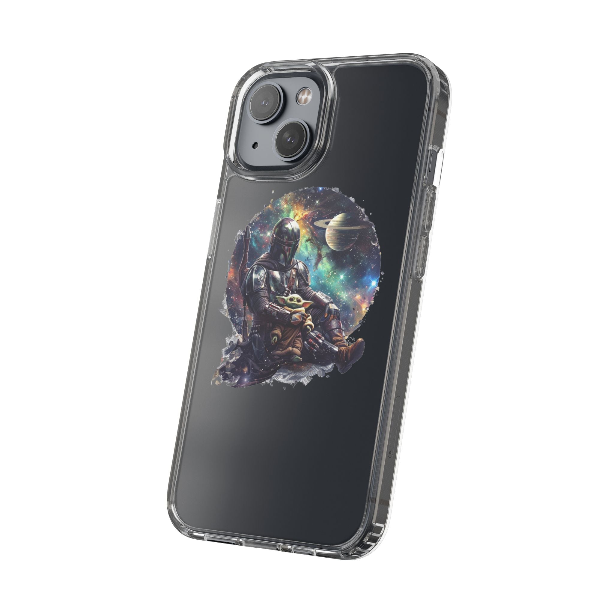 Clear Phone Case — Mandalorian & Grogu Space Art Clear Case