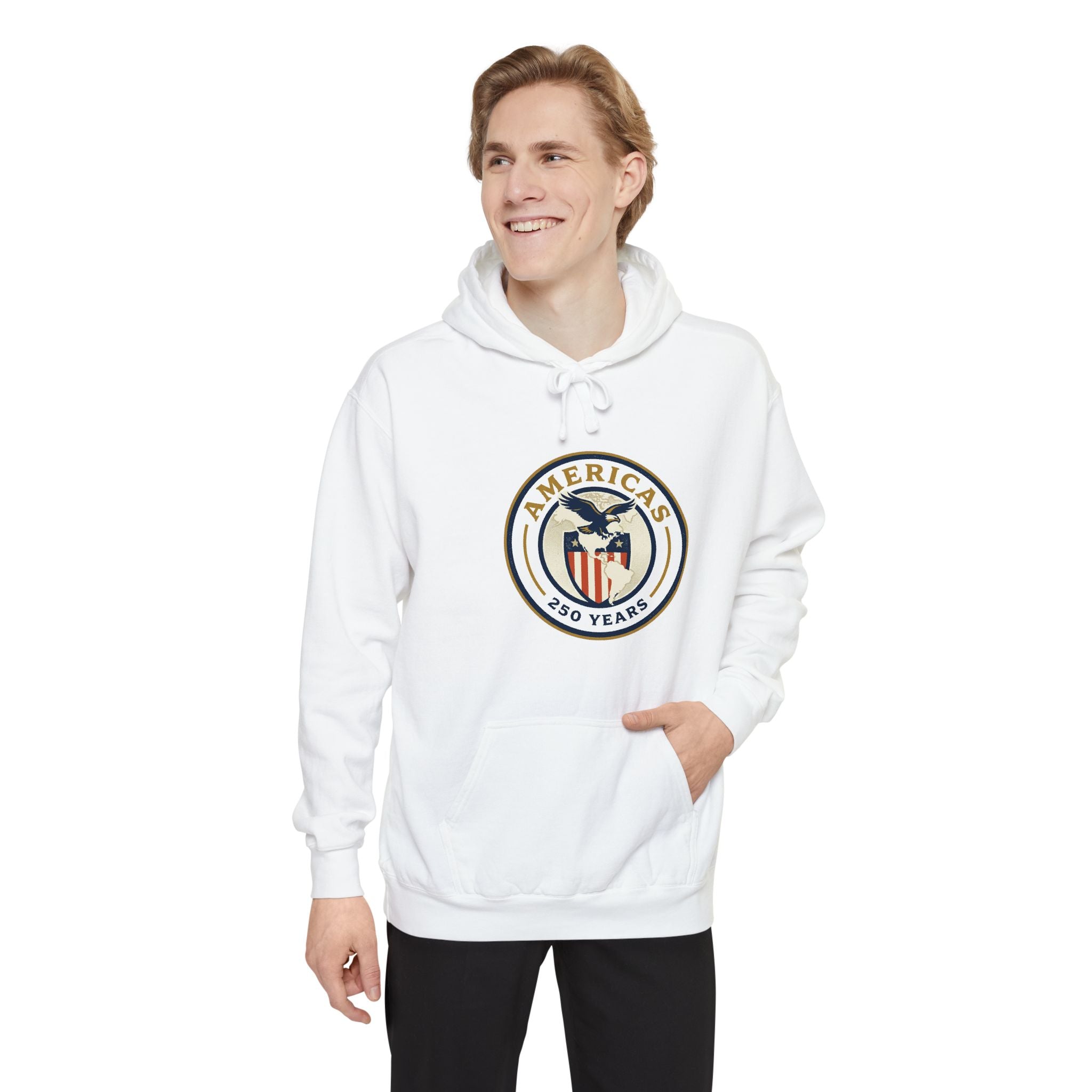 America 250 Emblem Hoodie - Patriotic Eagle Seal Pullover