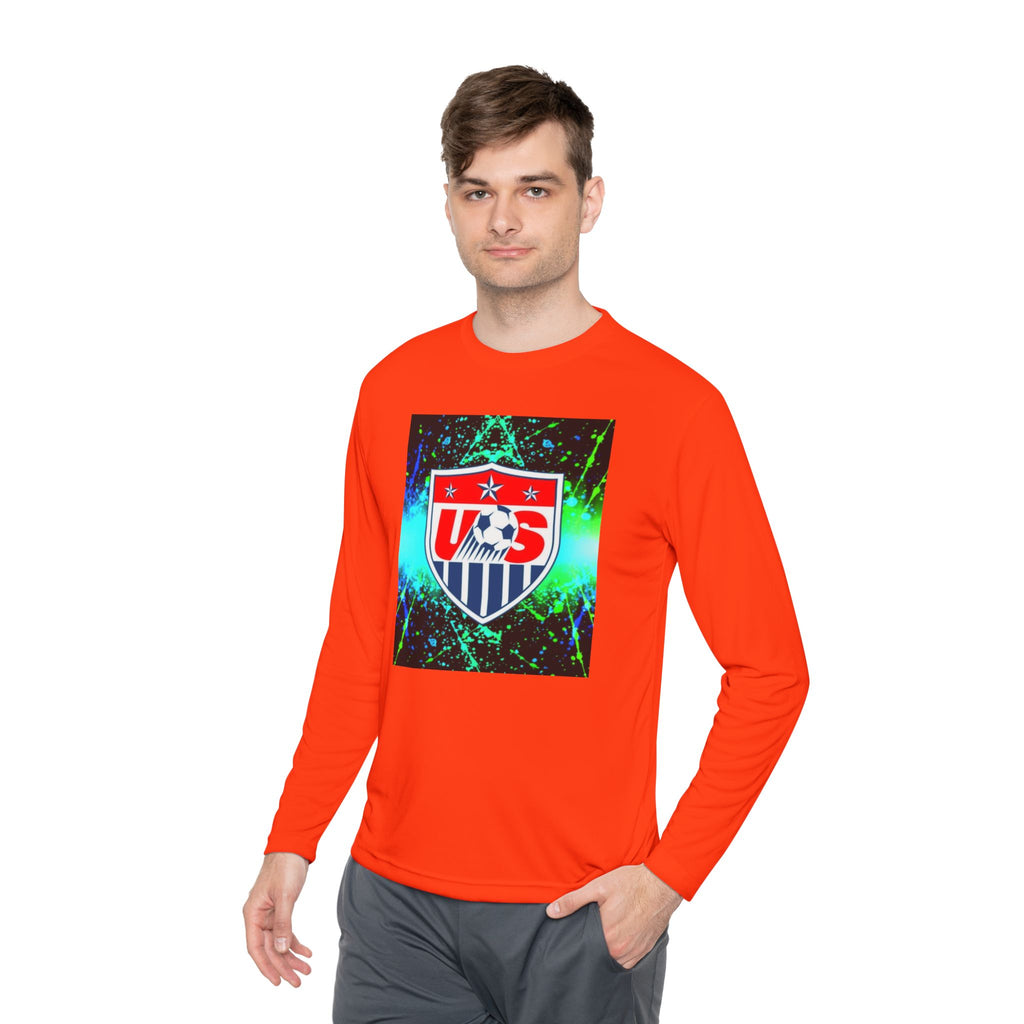 USA Soccer Crest Long Sleeve Tee — Neon Splash