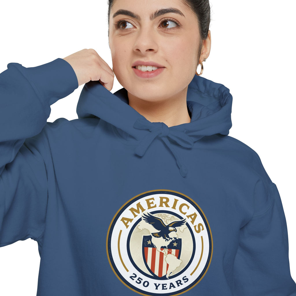 America 250 Emblem Hoodie - Patriotic Eagle Seal Pullover