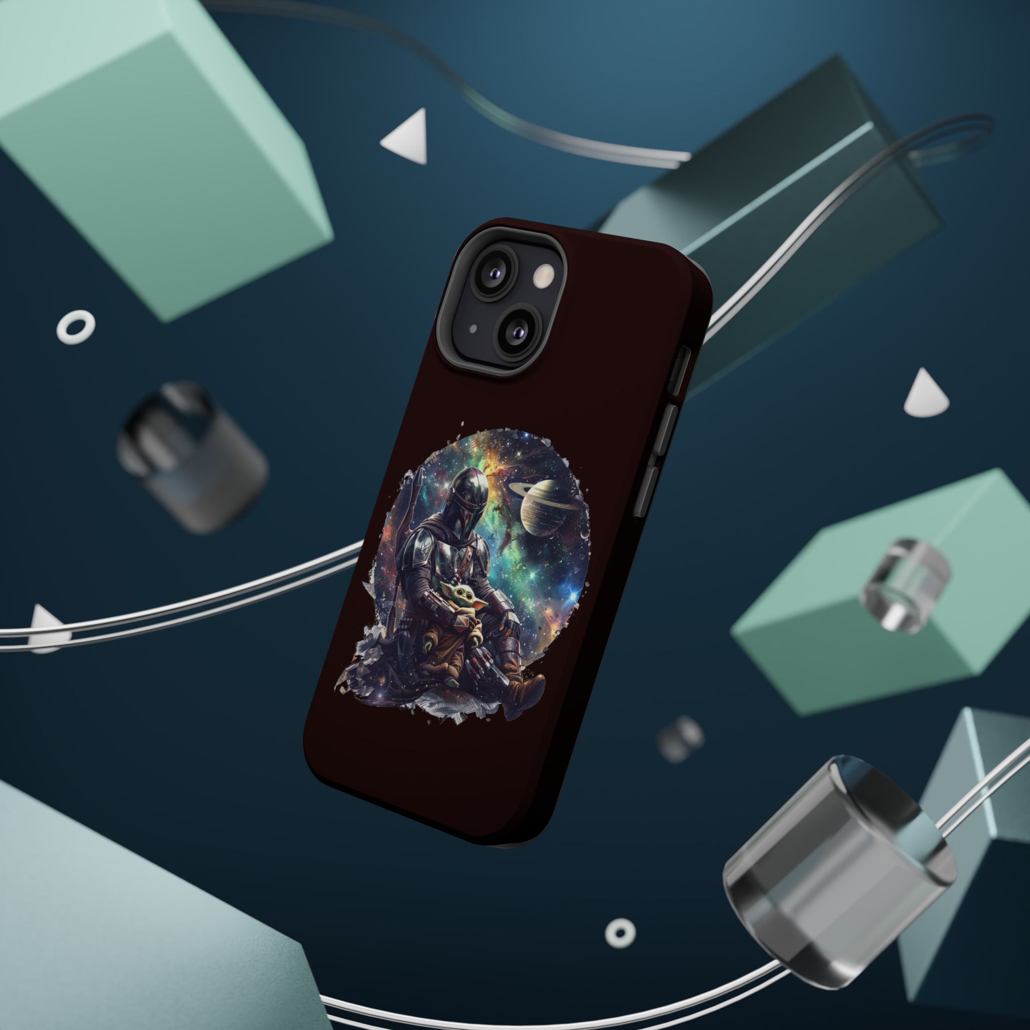 Space Mandalorian Phone Case — Magnetic Impact-Resistant Baby Yoda Design