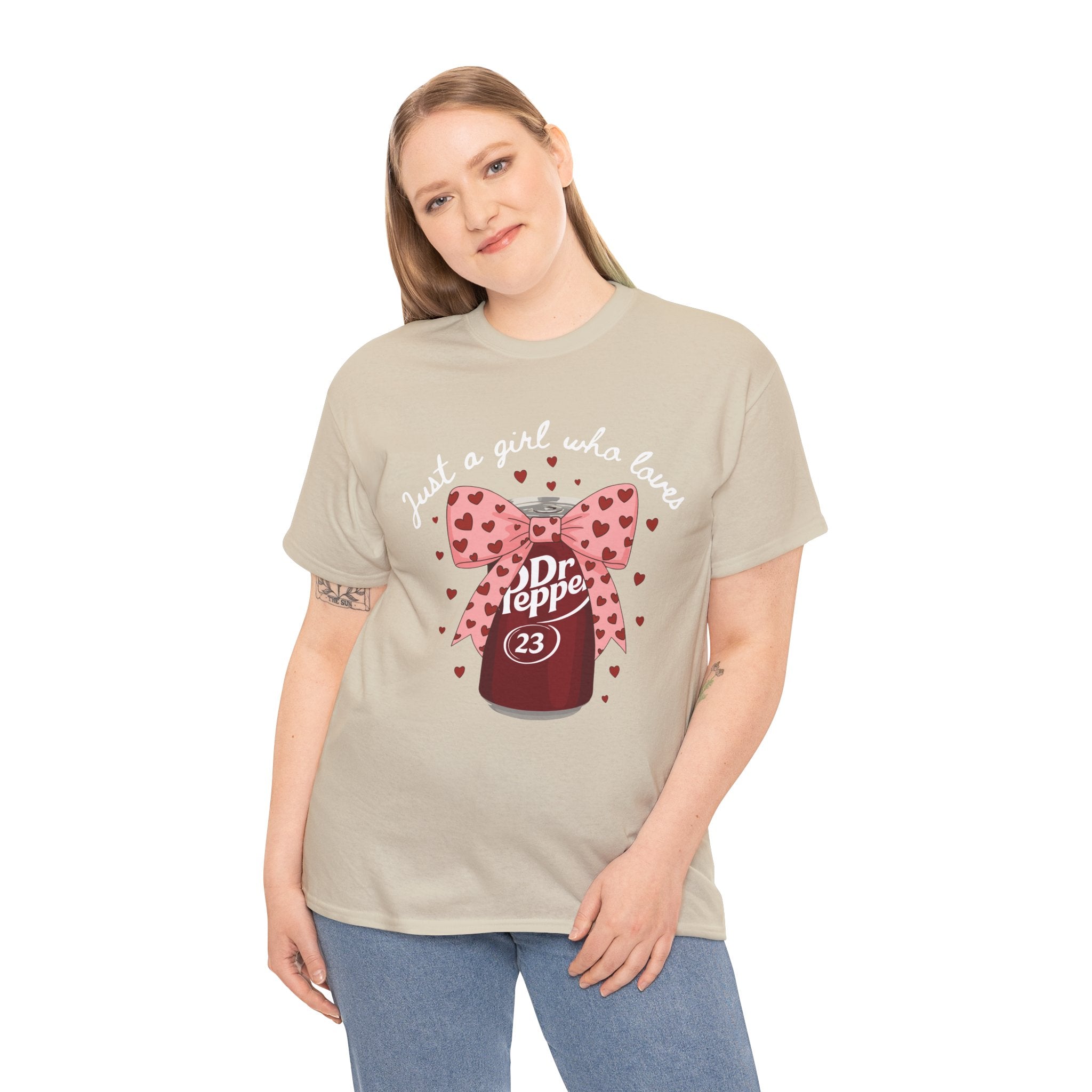 Dr Pepper 23 Tee — "Just a Girl Who Loves" Cute Soda Bow T-Shirt