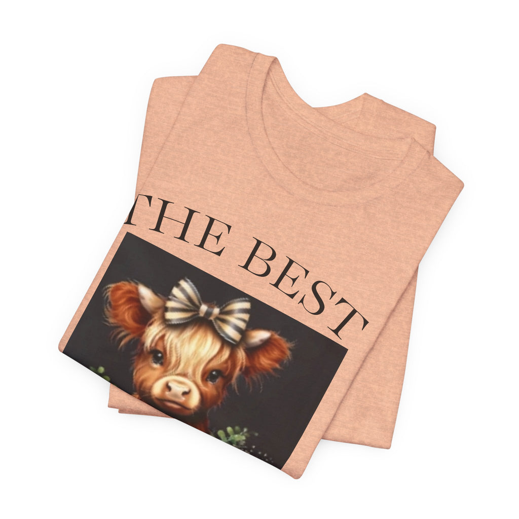 The Best Teacher Cow Tee — Cute Floral Cow Graphic Teacher T-Shirt