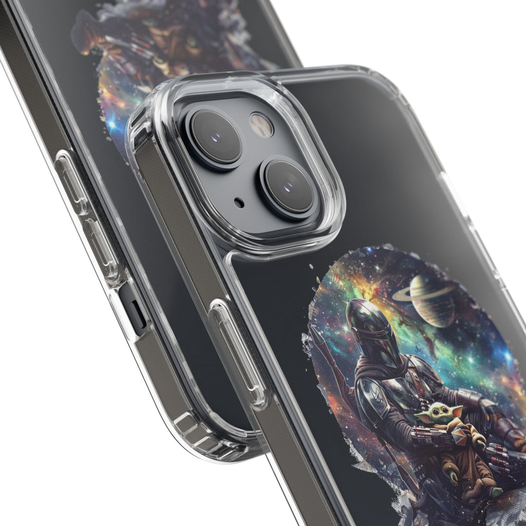 Clear Phone Case — Mandalorian & Grogu Space Art Clear Case