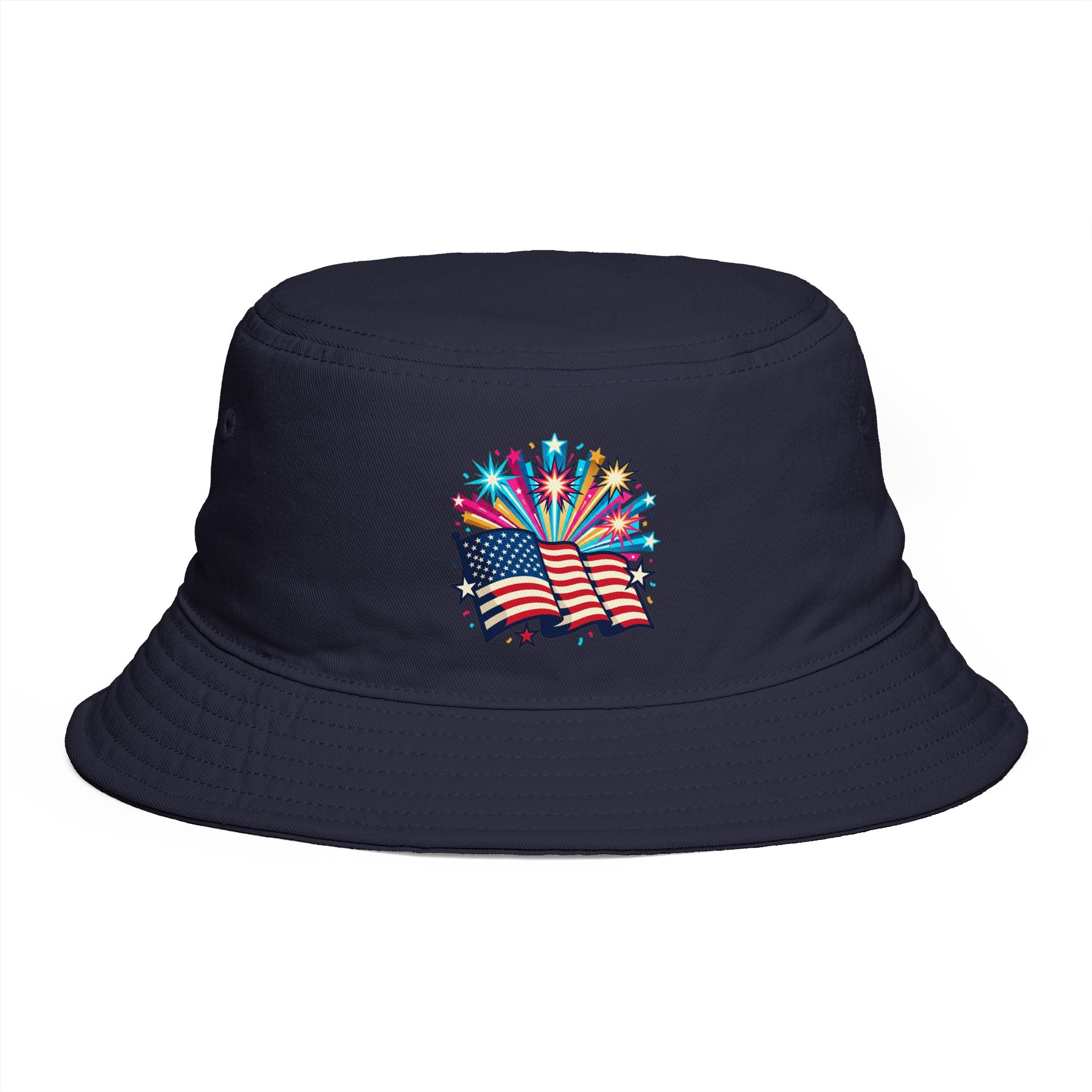 Patriotic Fireworks Bucket Hat – American Flag Celebration Hat