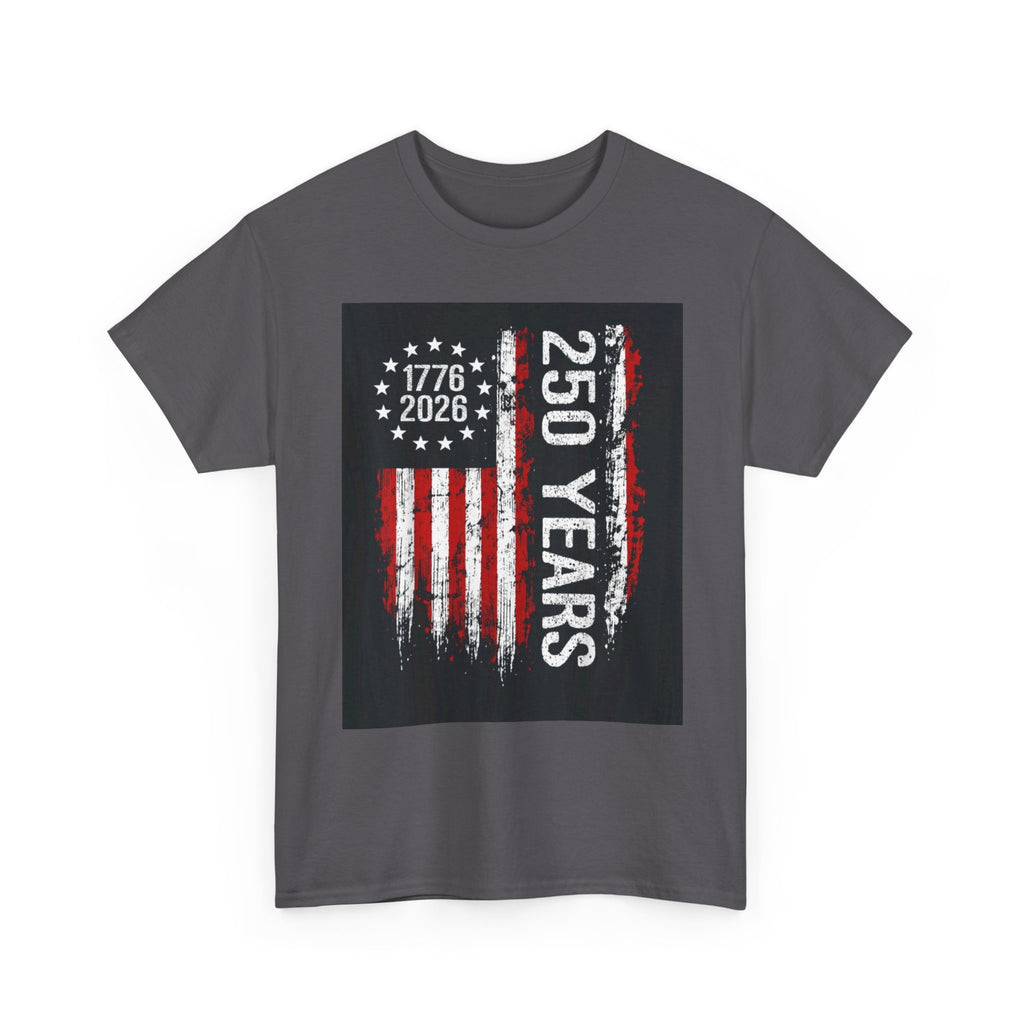 250 Years USA Flag T-Shirt — 1776-2026 Bicentennial Celebration Tee