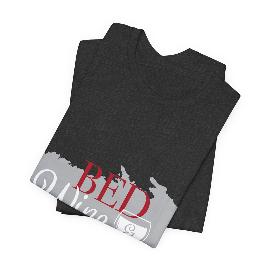 Bed Wine & Blue Tee – Patriotic Relaxation Graphic Shirt