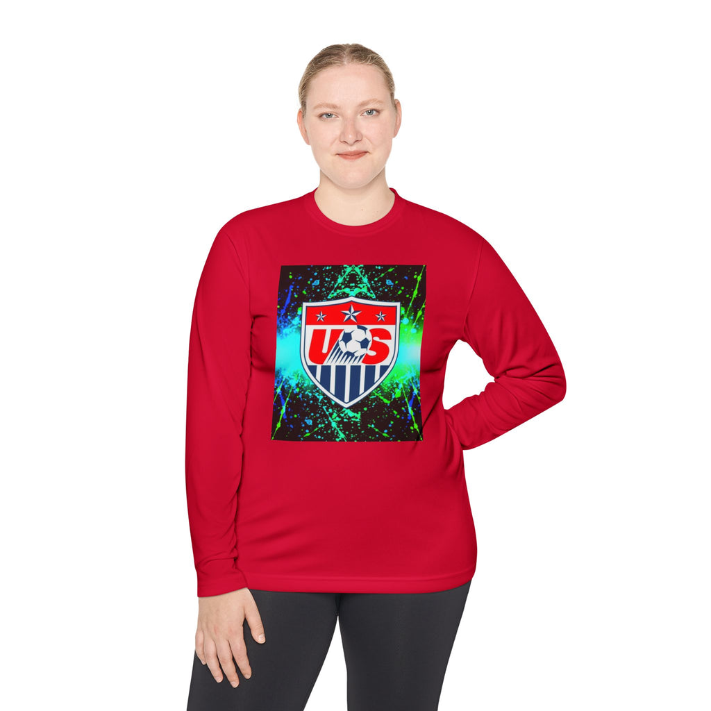 USA Soccer Crest Long Sleeve Tee — Neon Splash