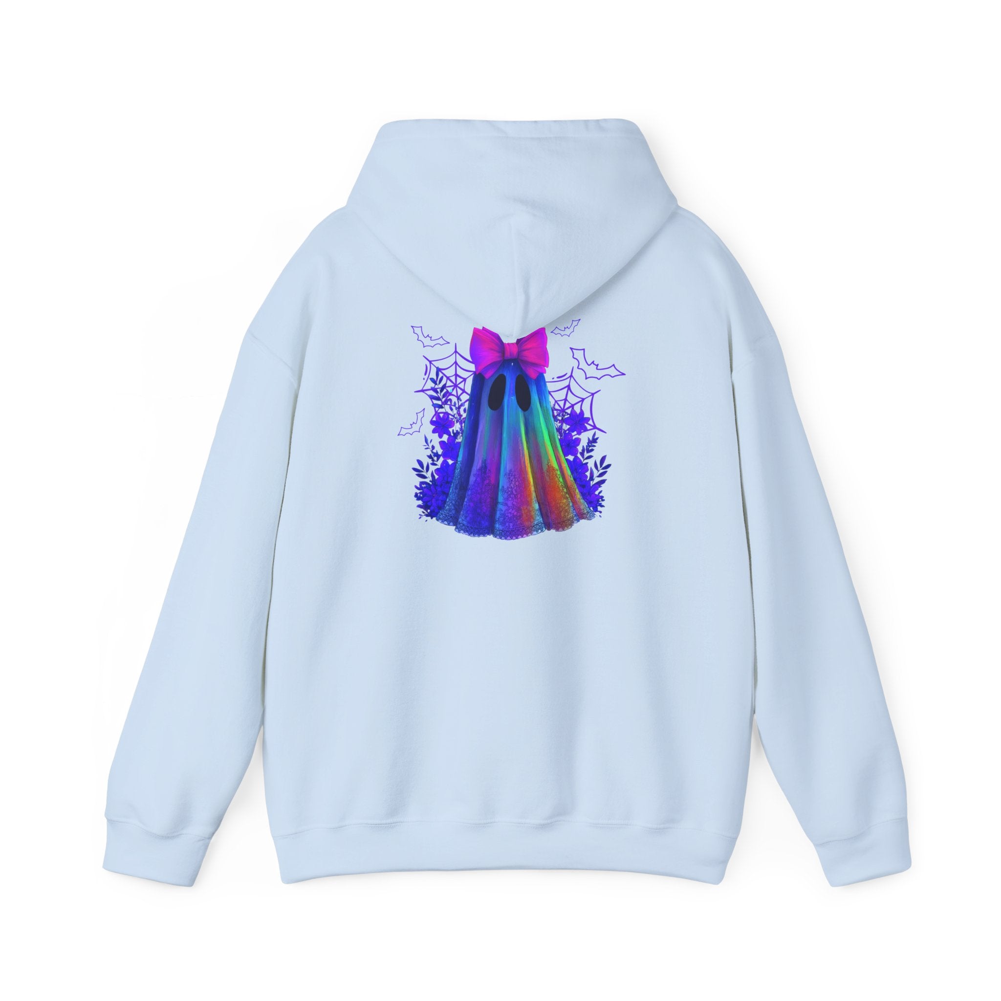 Colorful Ghost Hoodie with Bow — Cute Rainbow Halloween Pullover