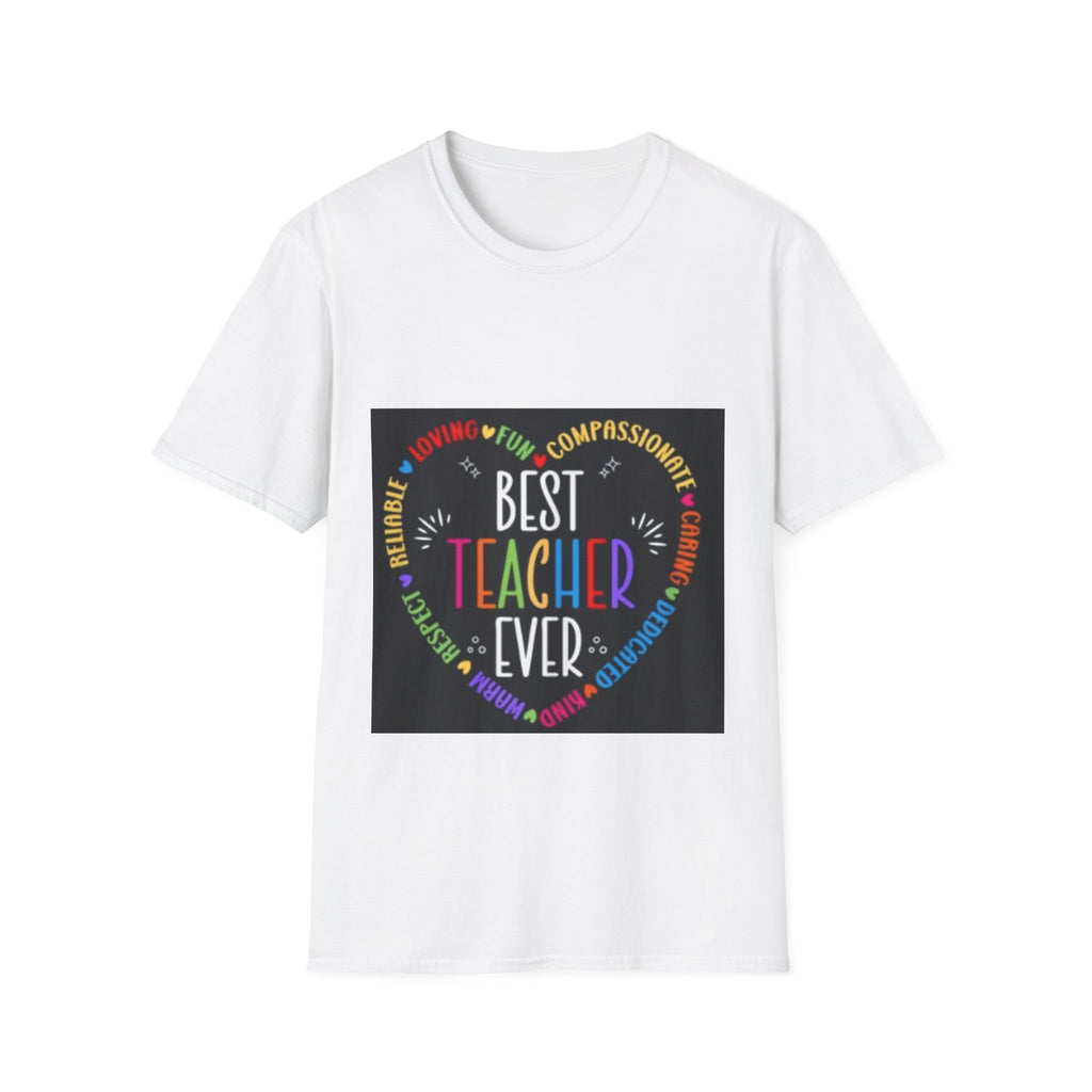 Best Teacher Ever T-Shirt — Colorful Heart Tribute for Educators, Teacher Appreciation Gift