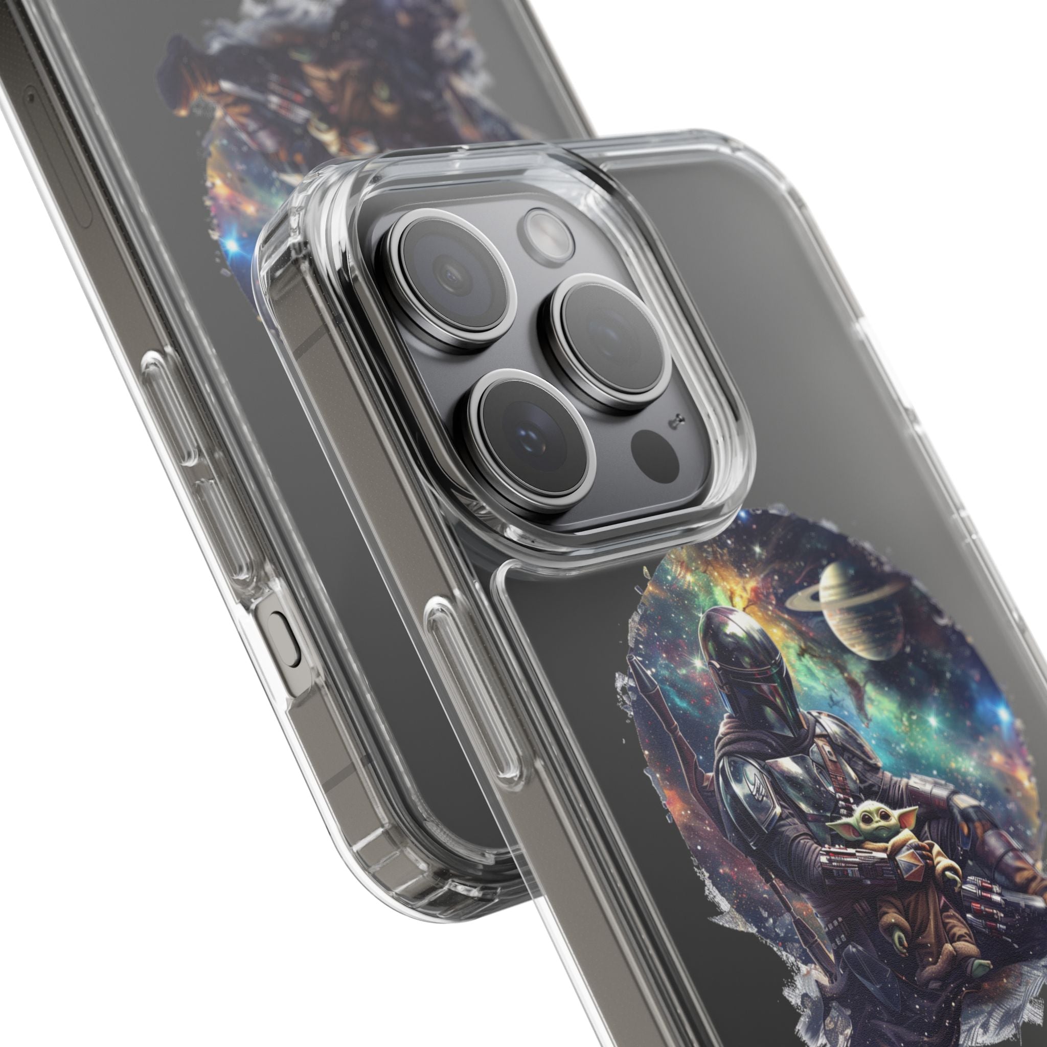 Clear Phone Case — Mandalorian & Grogu Space Art Clear Case