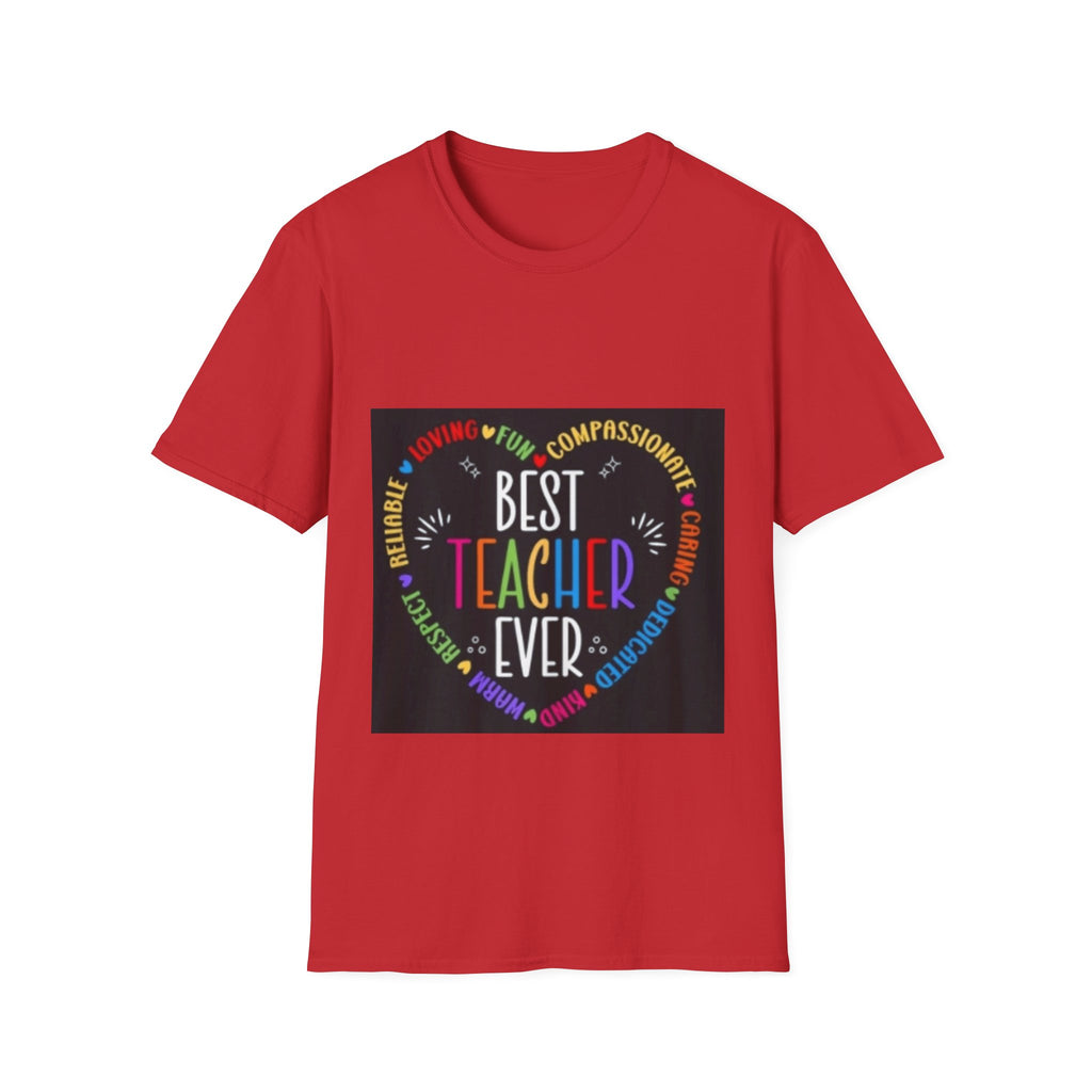 Best Teacher Ever T-Shirt — Colorful Heart Tribute for Educators, Teacher Appreciation Gift