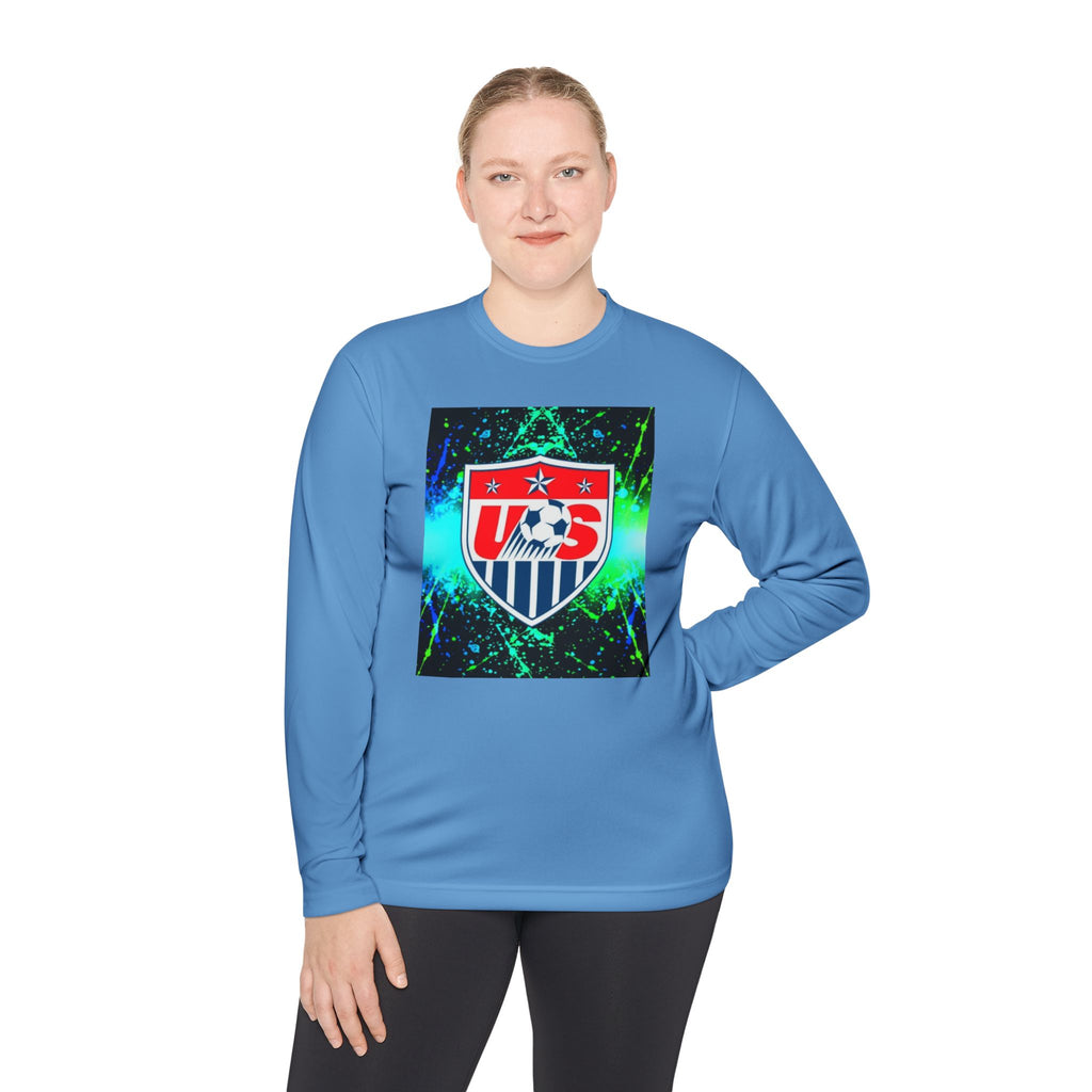 USA Soccer Crest Long Sleeve Tee — Neon Splash