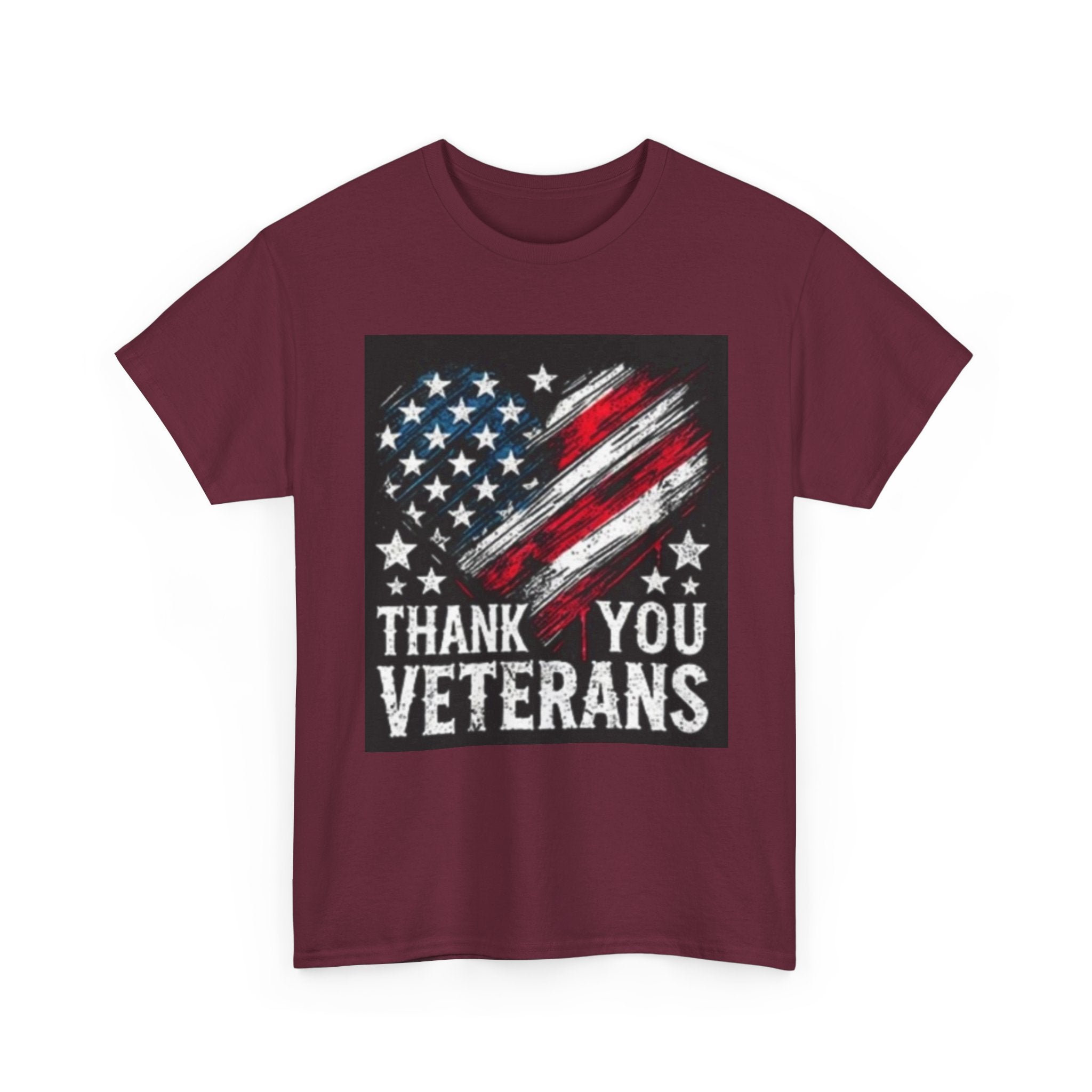 Veterans T-Shirt — Distressed American Flag 'Thank You Veterans' Tee