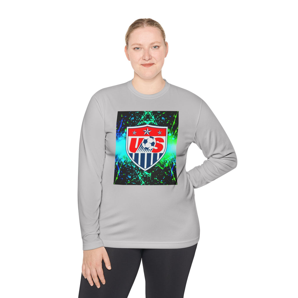 USA Soccer Crest Long Sleeve Tee — Neon Splash