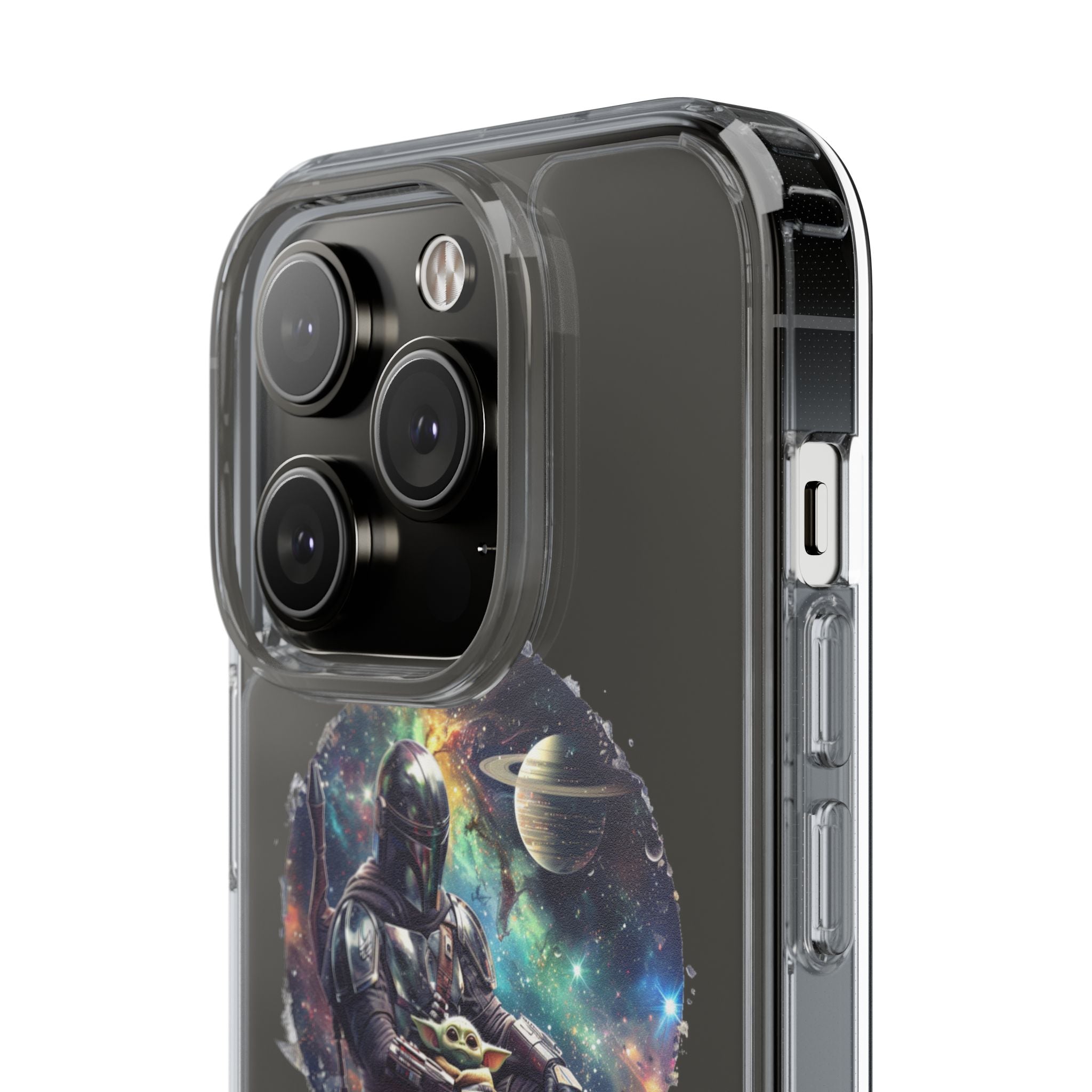 Clear Phone Case — Mandalorian & Grogu Space Art Clear Case