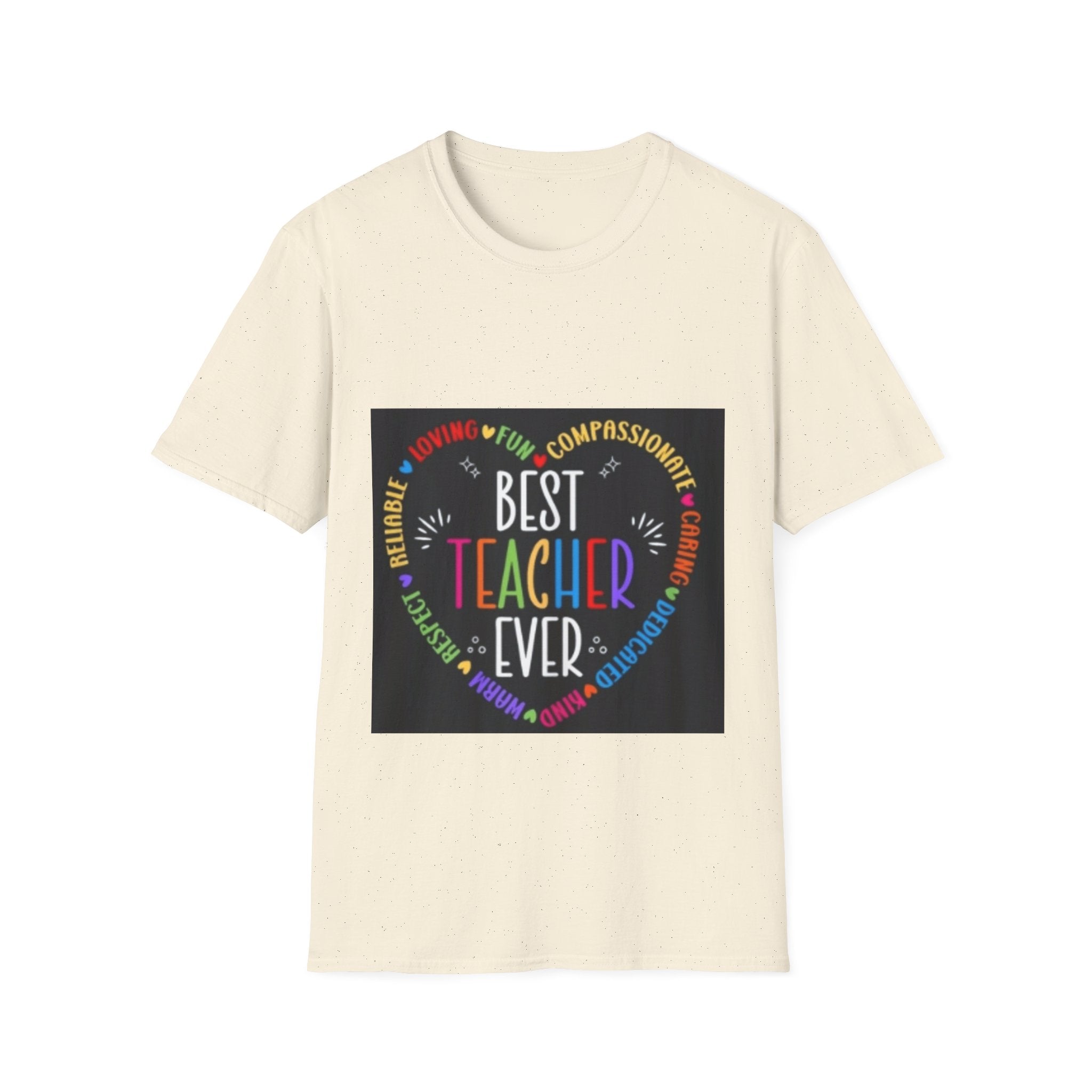 Best Teacher Ever T-Shirt — Colorful Heart Tribute for Educators, Teacher Appreciation Gift