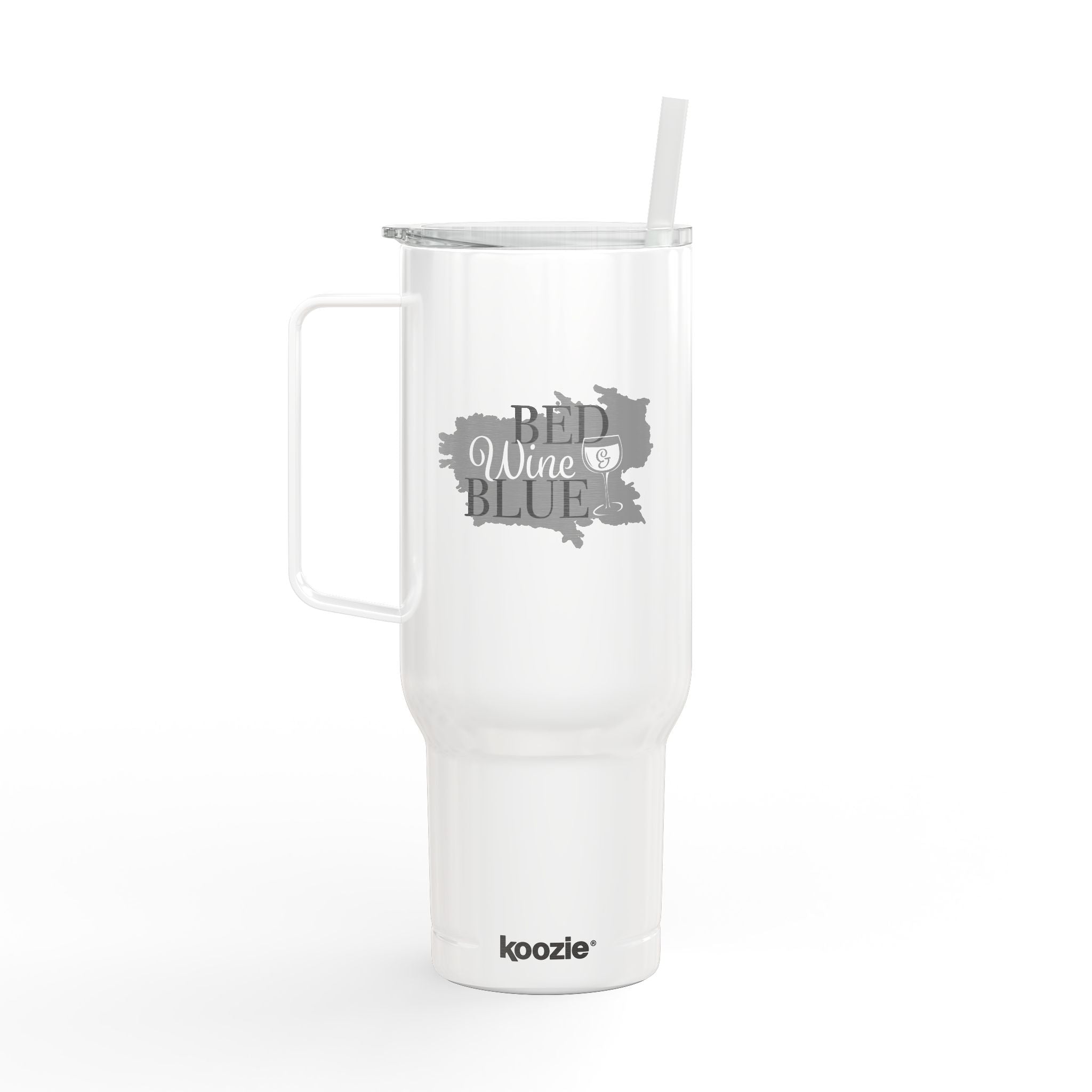 40oz Insulated Tumbler (Engraved) — Red Wine Blue Design