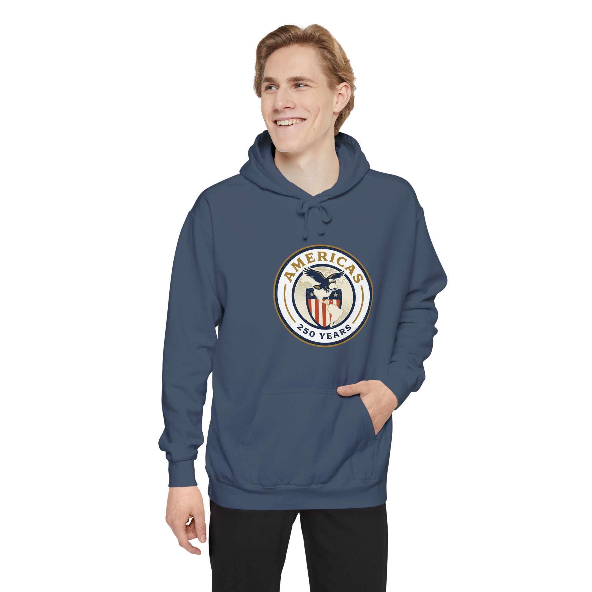 America 250 Emblem Hoodie - Patriotic Eagle Seal Pullover