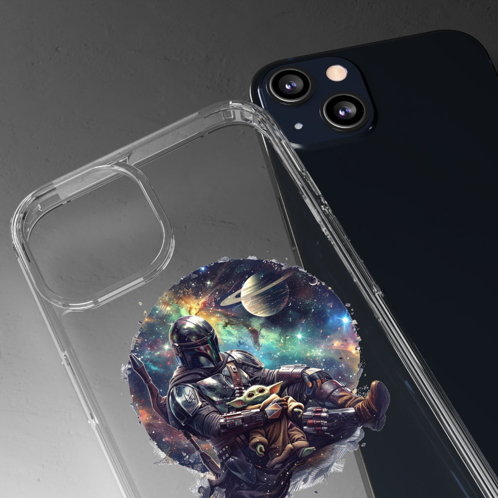 Clear Phone Case — Mandalorian & Grogu Space Art Clear Case