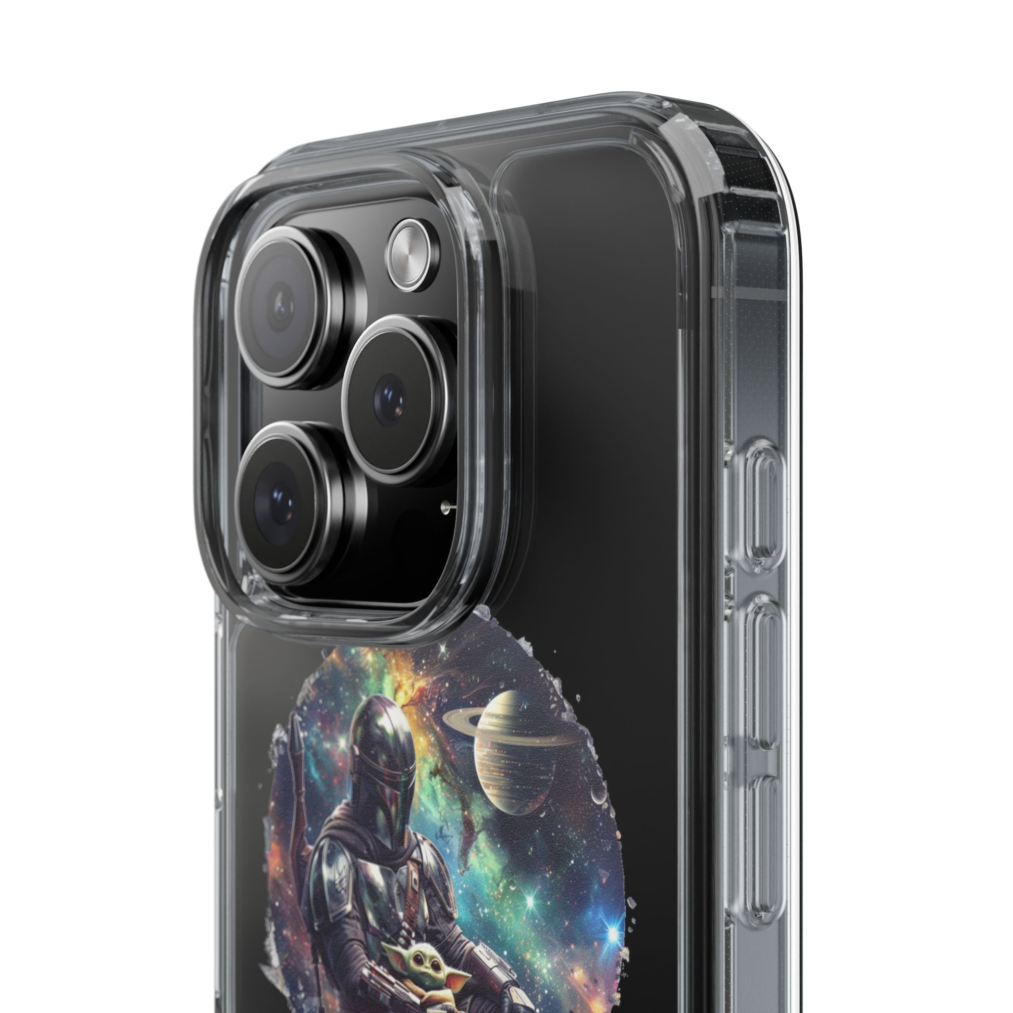 Clear Phone Case — Mandalorian & Grogu Space Art Clear Case