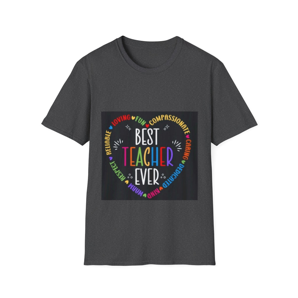 Best Teacher Ever T-Shirt — Colorful Heart Tribute for Educators, Teacher Appreciation Gift