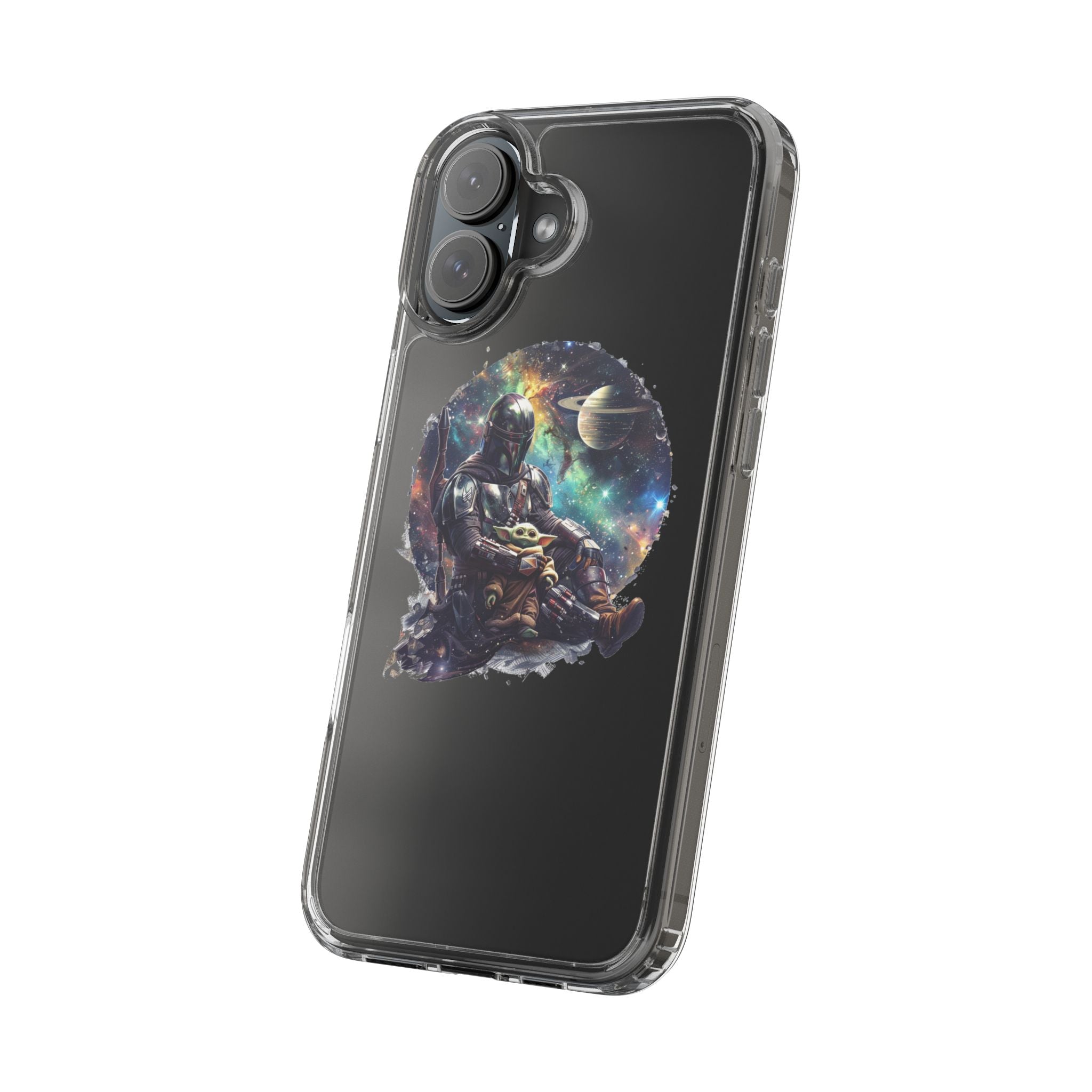 Clear Phone Case — Mandalorian & Grogu Space Art Clear Case