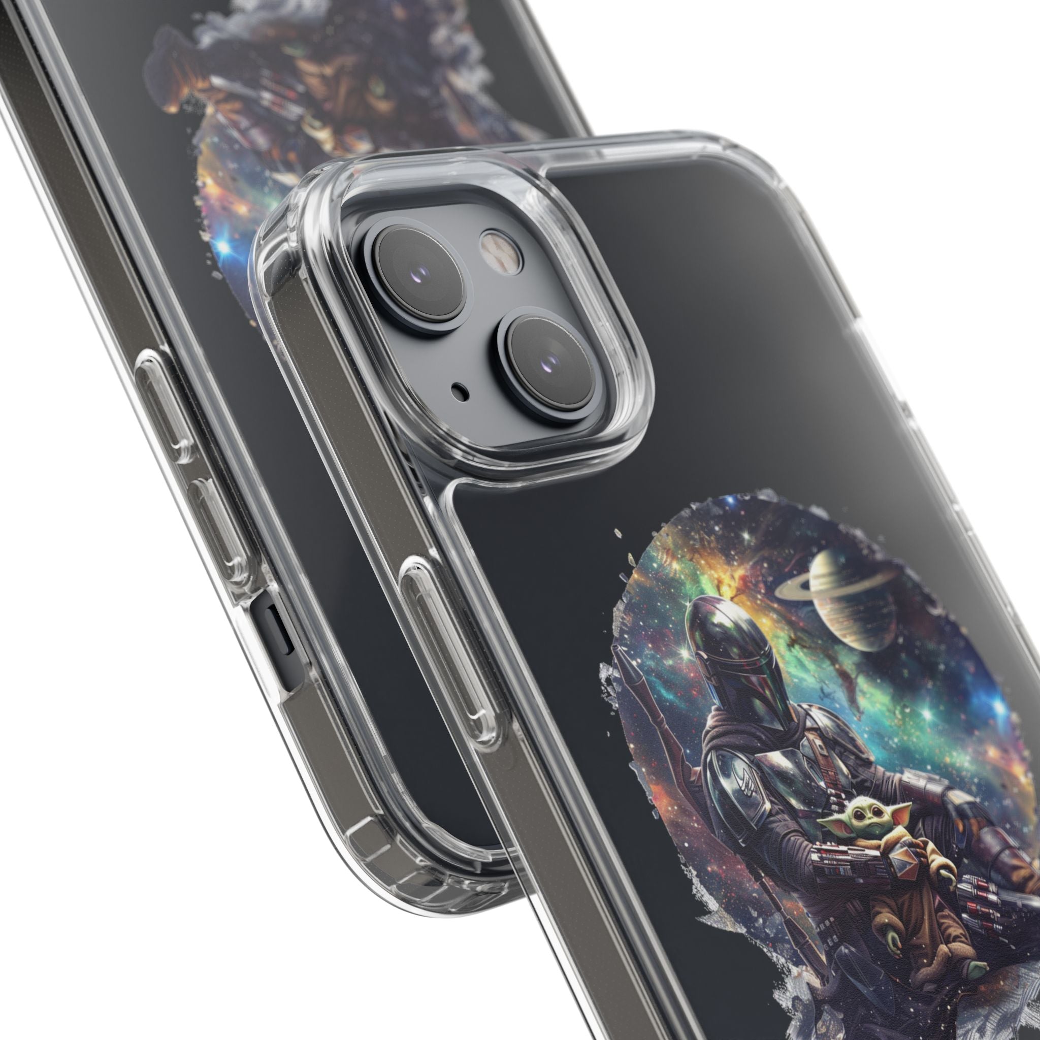 Clear Phone Case — Mandalorian & Grogu Space Art Clear Case